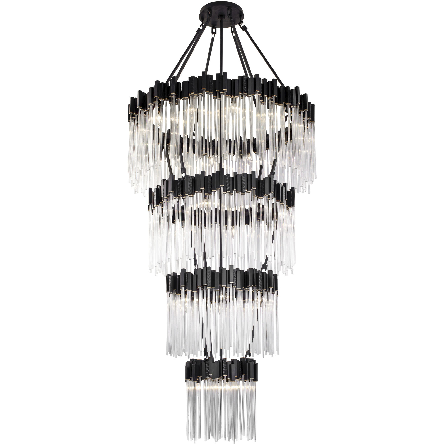 Matrix 30 Light 40 inch Matte Black and French Gold Chandelier Ceiling Light in Matte Black/French Gold