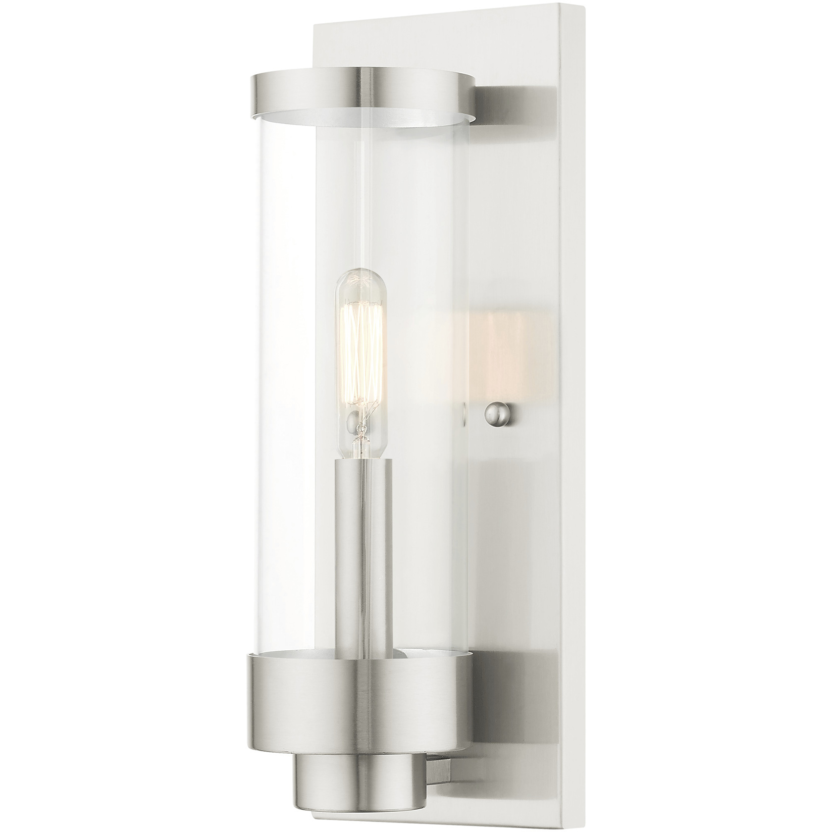 Hillcrest 1 Light 12 inch Brushed Nickel Outdoor ADA Wall Lantern