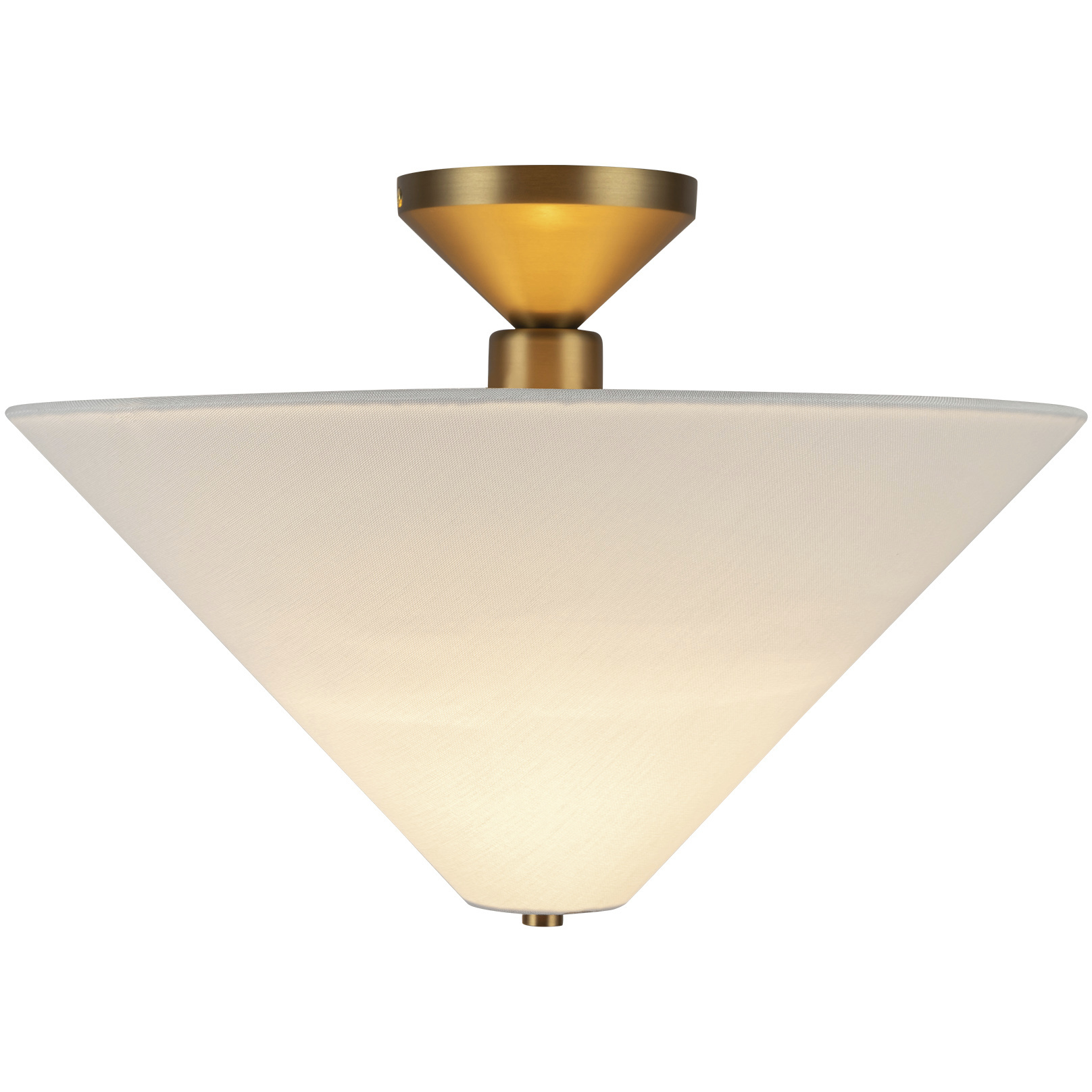 Alora Mood Bridgette 1 Light 16.38 inch Brushed Gold and White Linen Semi-Flush Mount Ceiling Light in Linen Shade