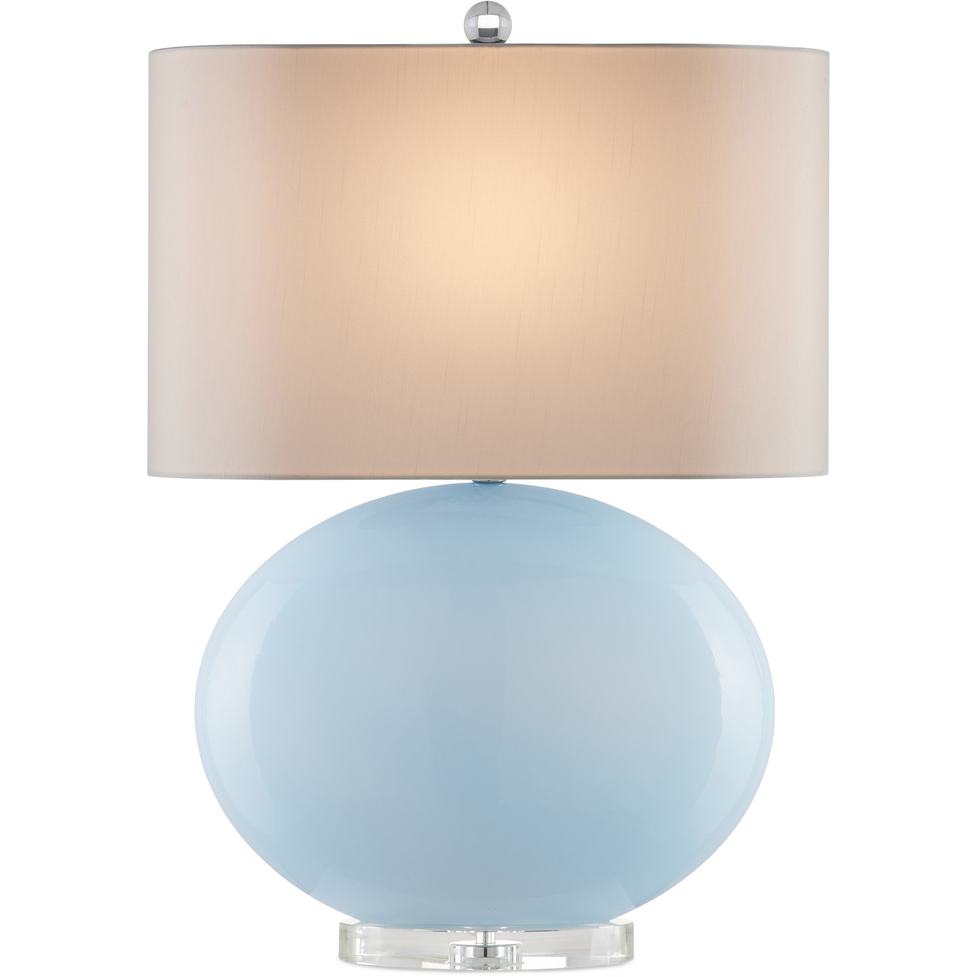 Laconia 30.5 inch 150 watt Light Blue and Clear and Polished Nickel Table Lamp Portable Light