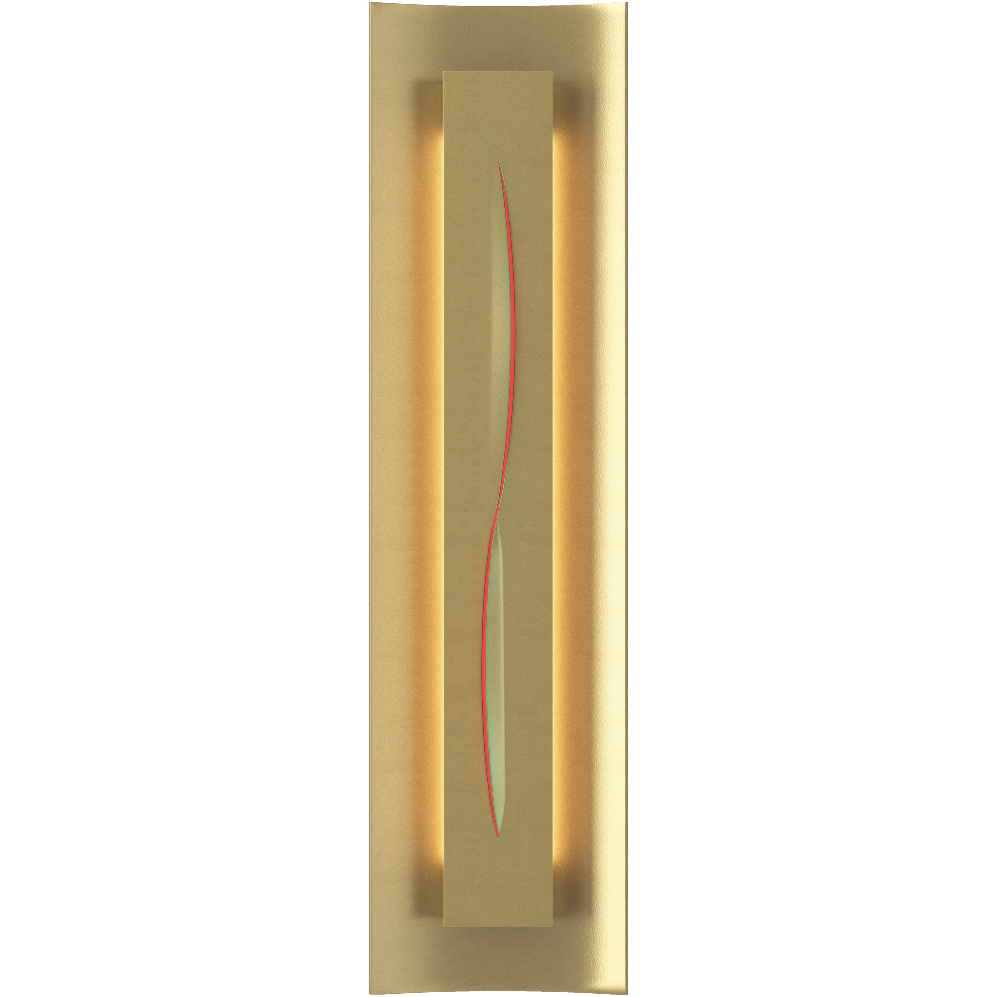 Gallery 3 Light 7.1 inch Modern Brass ADA Sconce Wall Light in Red
