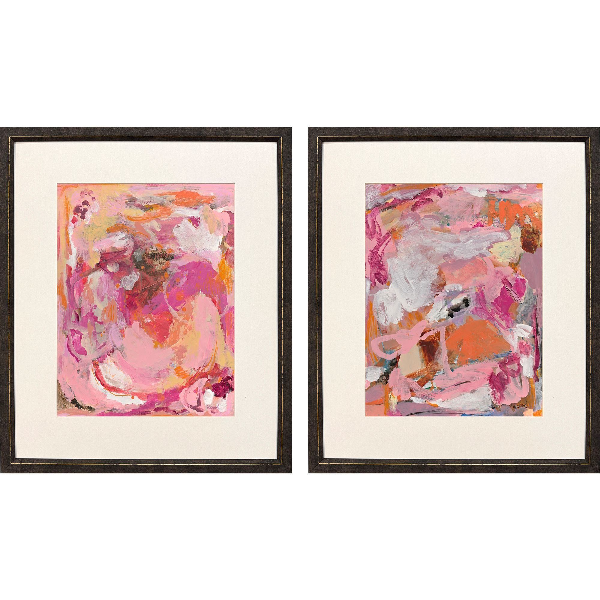 Propac Pink and Orange and Multi Framed Art, Propac