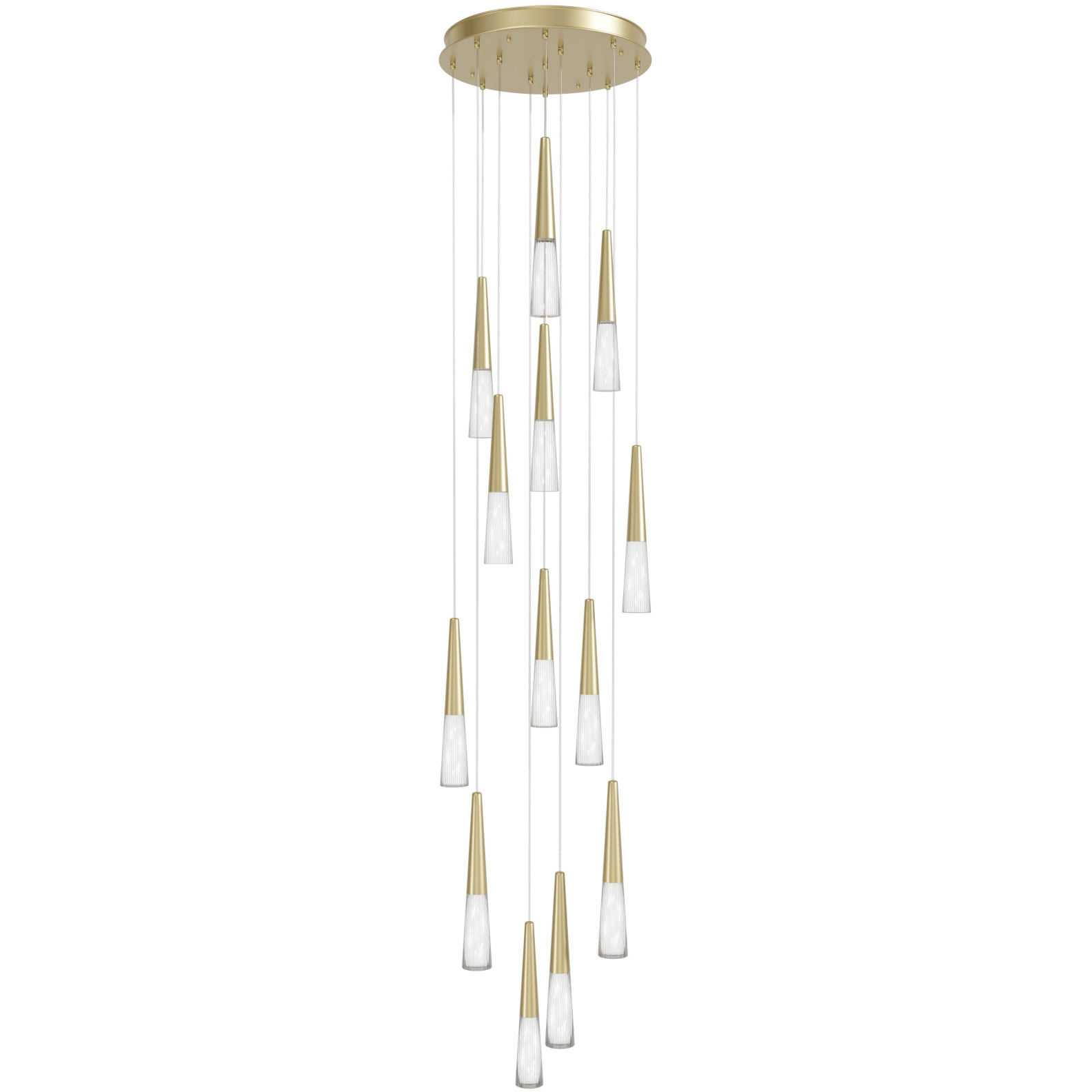 Encino LED 22 inch Brushed Brass Multi Port Pendant Ceiling Light