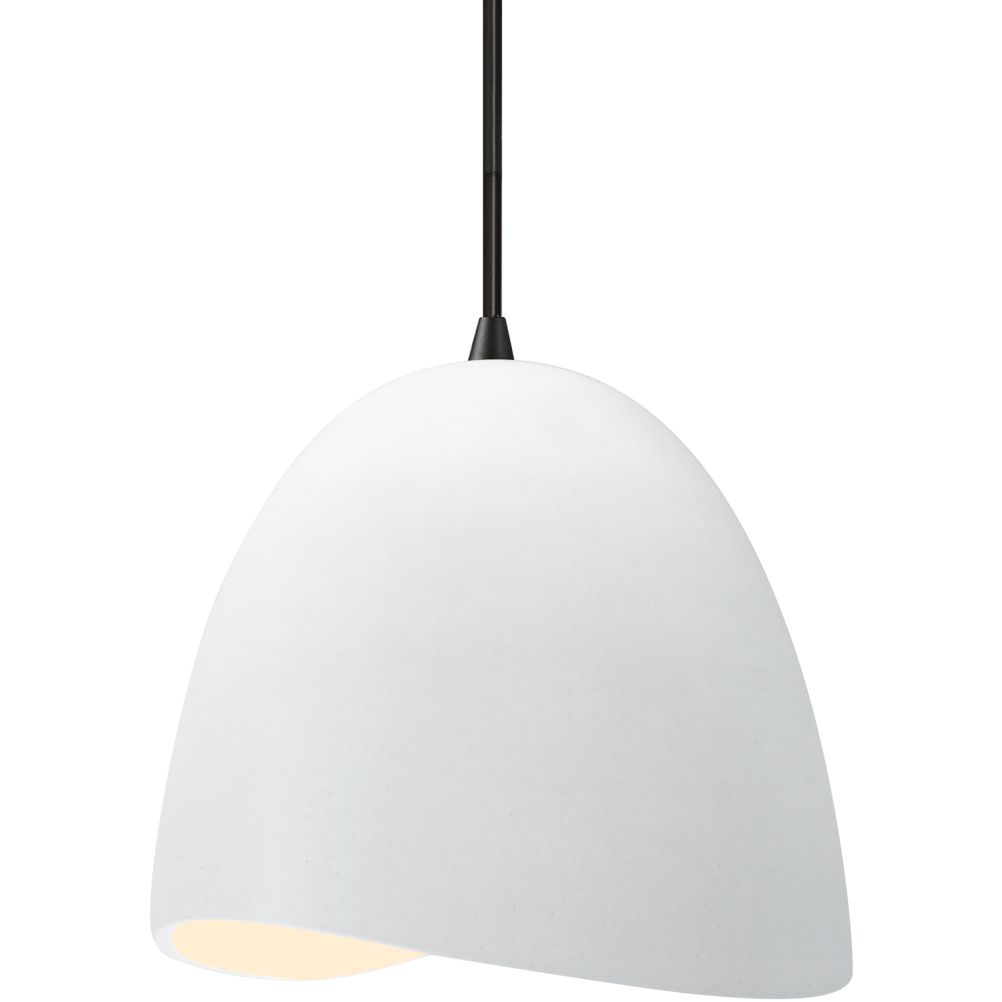 Radiance Collection - Brisa Pendant Ceiling Light in Matte Black, Black Cord, Replaceable Bulb, Gloss White (outside and inside of fixture), 9W x 8.75H, Form+Finish+Function