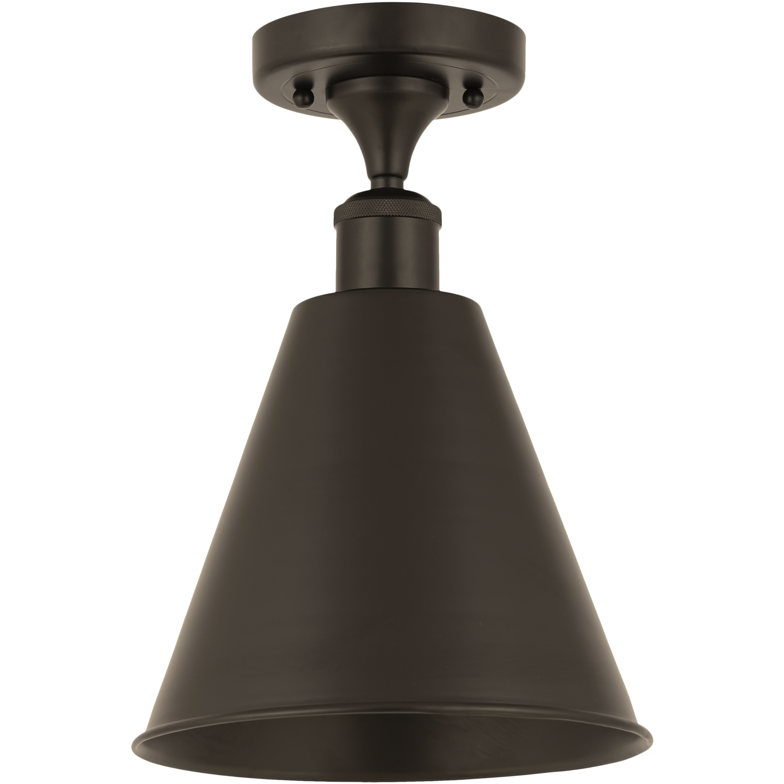 Edison Cone 1 Light 8 inch Oil Rubbed Bronze Semi-Flush Mount Ceiling Light