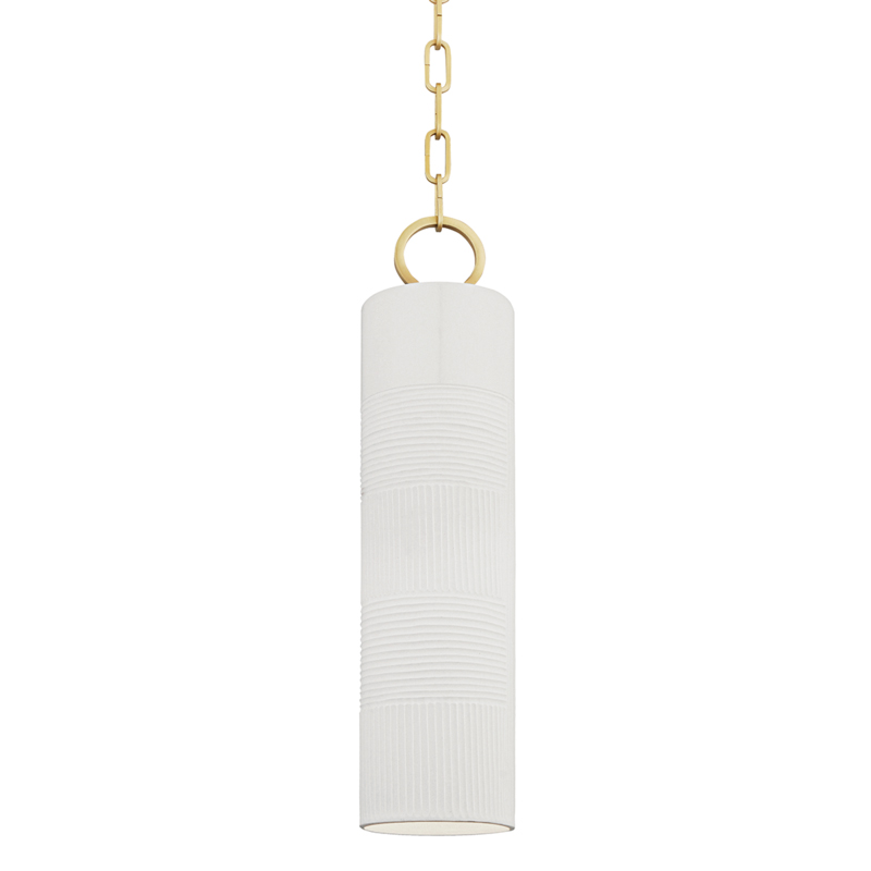 Brookville 1 Light 5 inch Aged Brass / White Pendant Ceiling Light