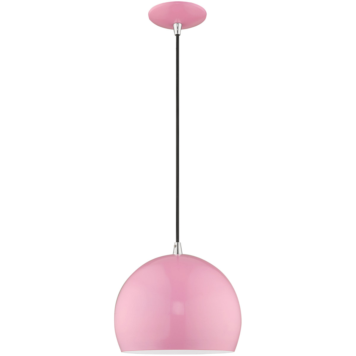 Allison 1 Light 10 inch Shiny Pink Mini Pendant Ceiling Light