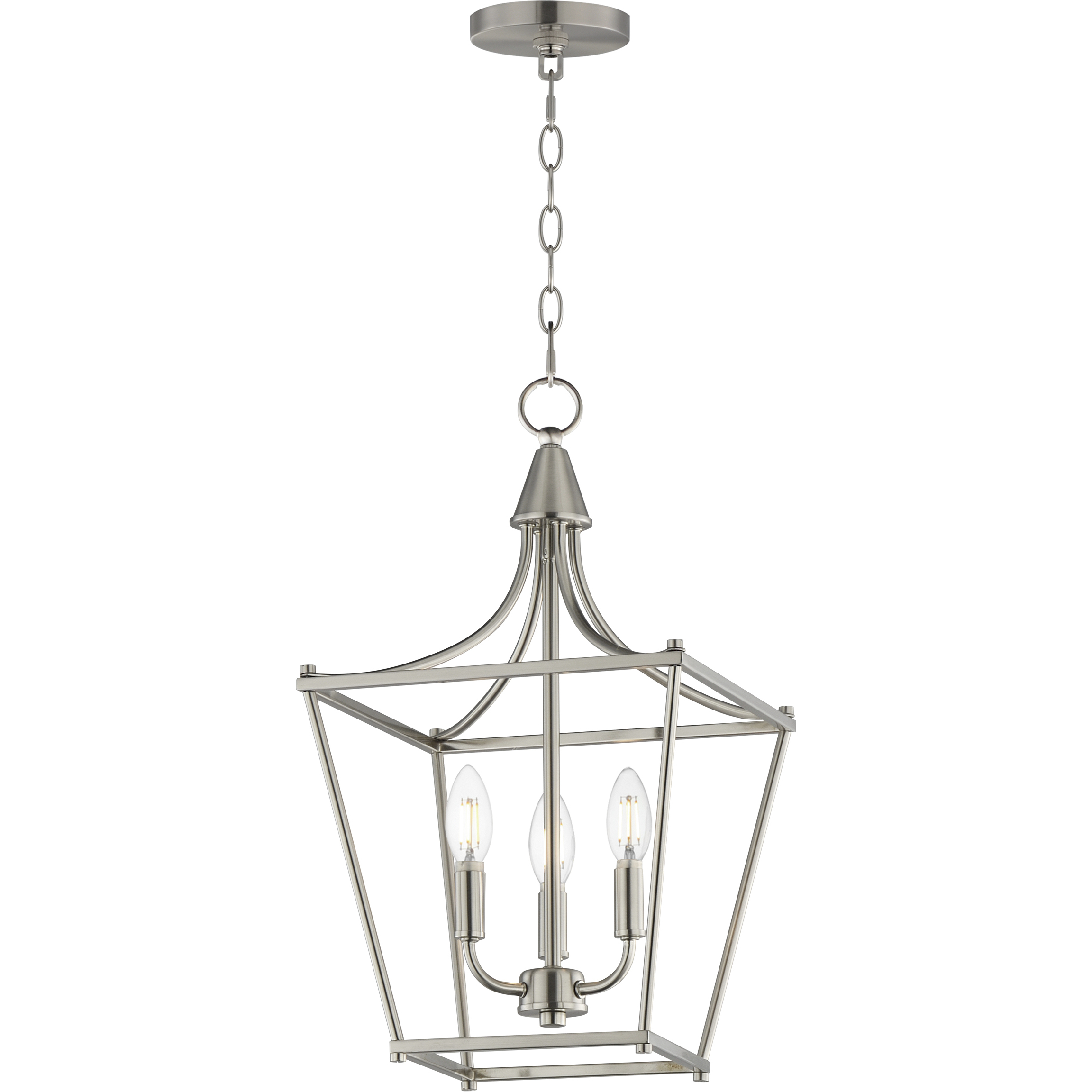 Clifton 3 Light 11.5 inch Satin Nickel Single Pendant Ceiling Light