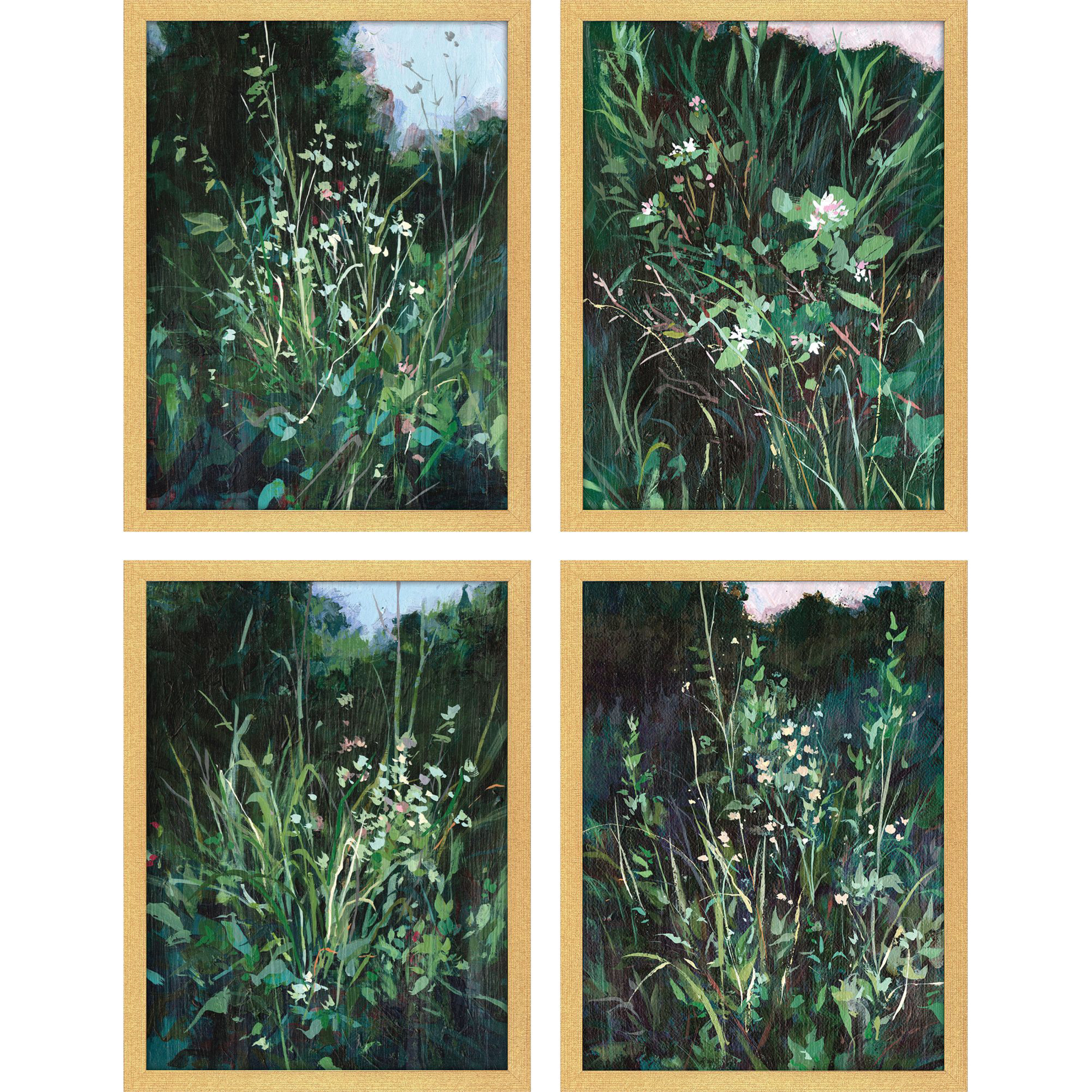 Dark Study Green and Blue and Turquoise and Teal Framed Art