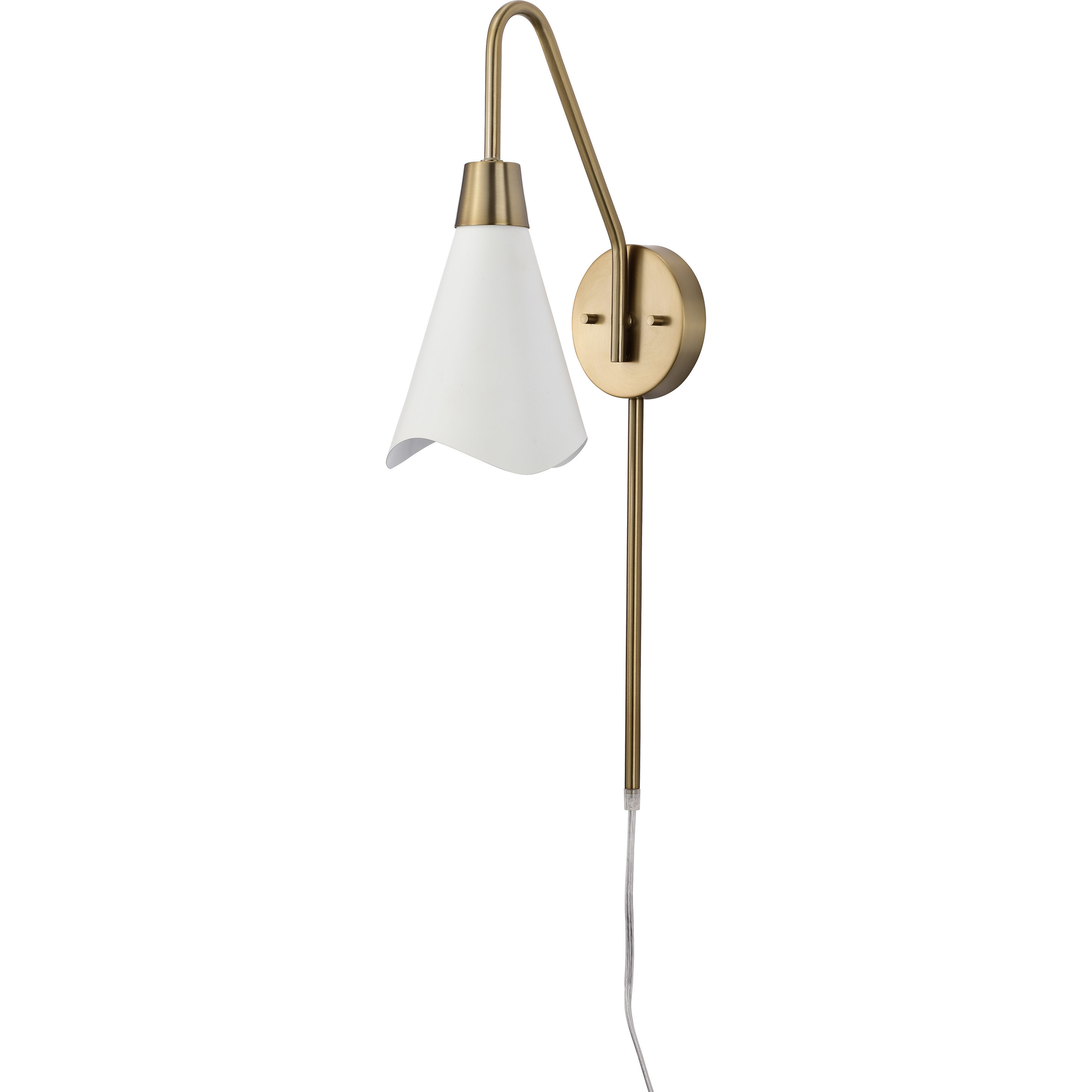 Tango 1 Light 6 inch Matte White/Burnished Brass Bathroom Vanity Lights Wall Light