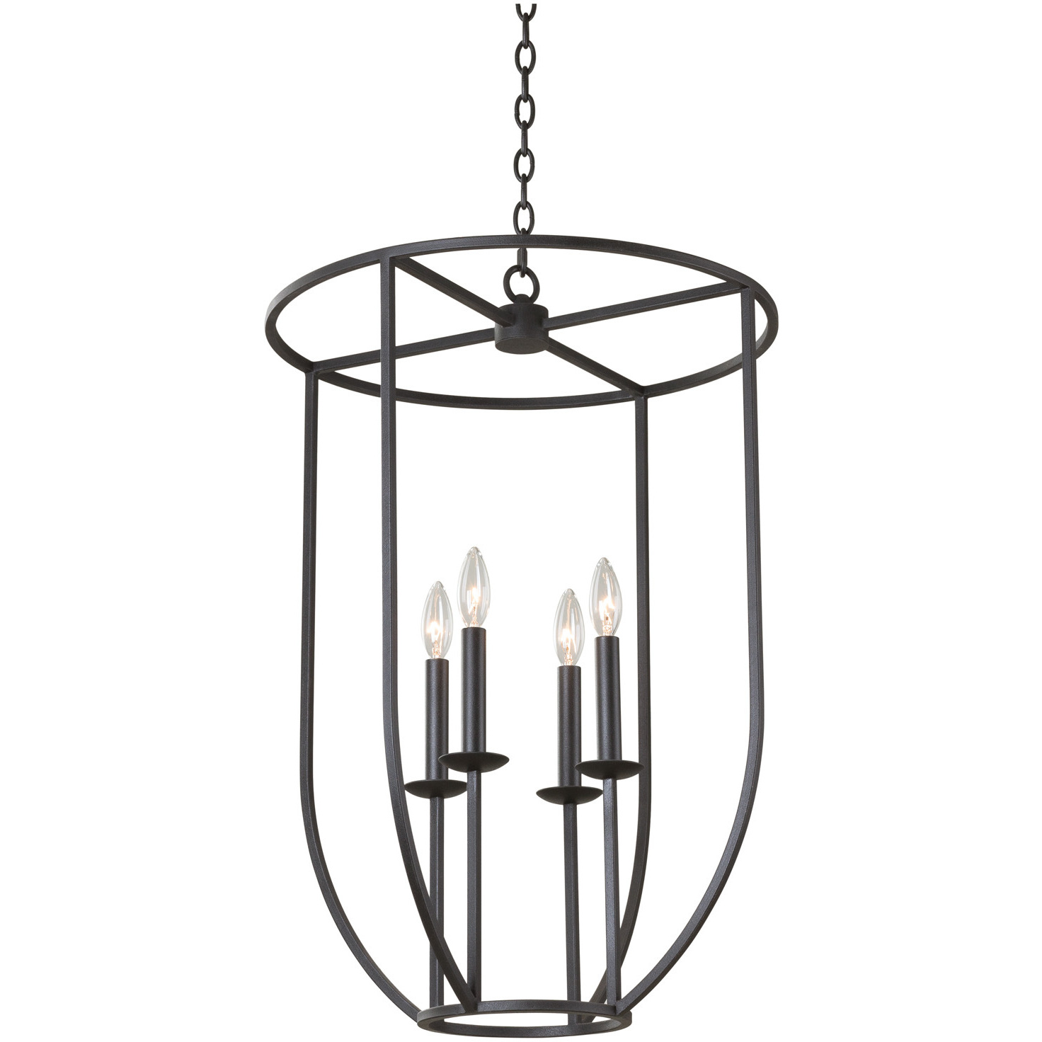 Newhall 4 Light 19 inch Black Iron Foyer Light Ceiling Light