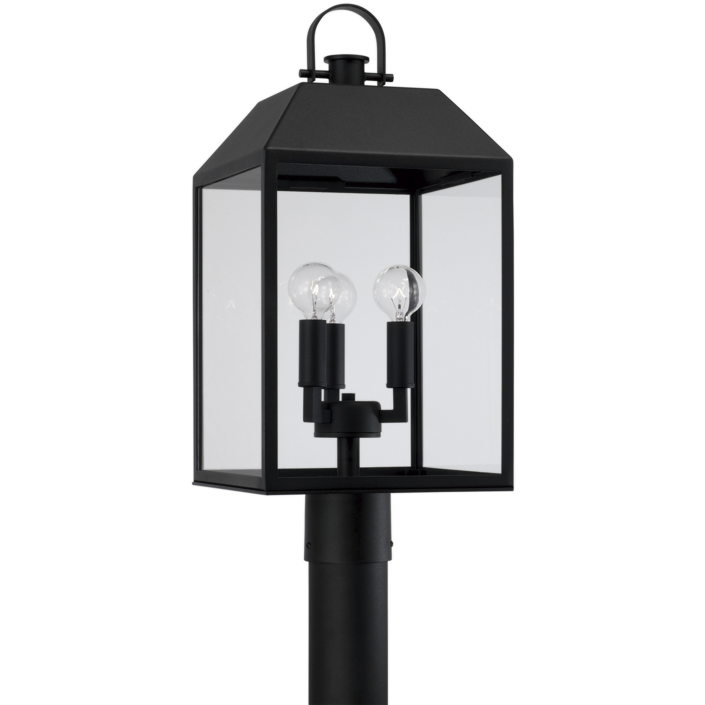 Nelson 3 Light 21.5 inch Black Outdoor Post Lantern