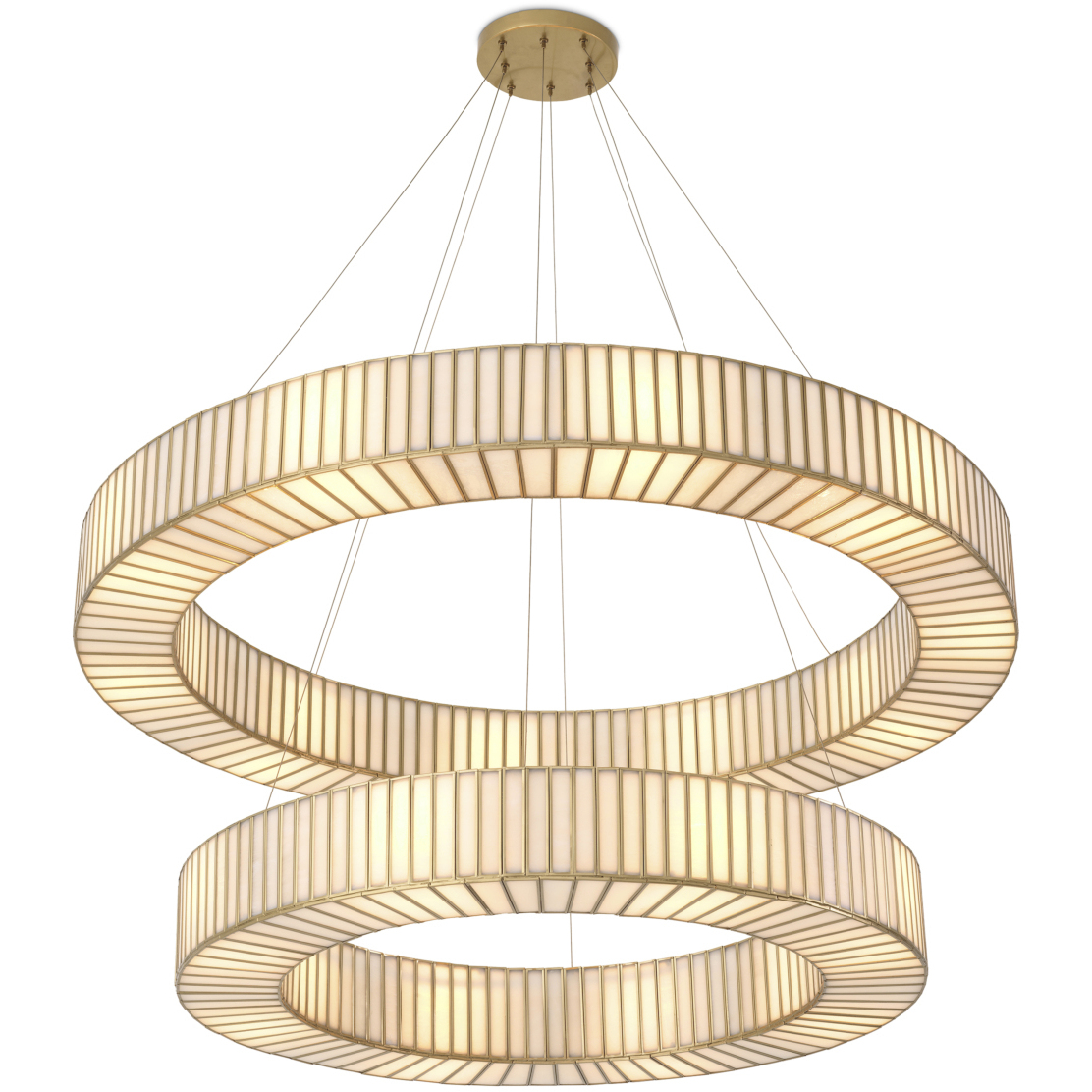 Monari 18 Light 47.44 inch Antique Brass and Handmade Glass Chandelier Ceiling Light