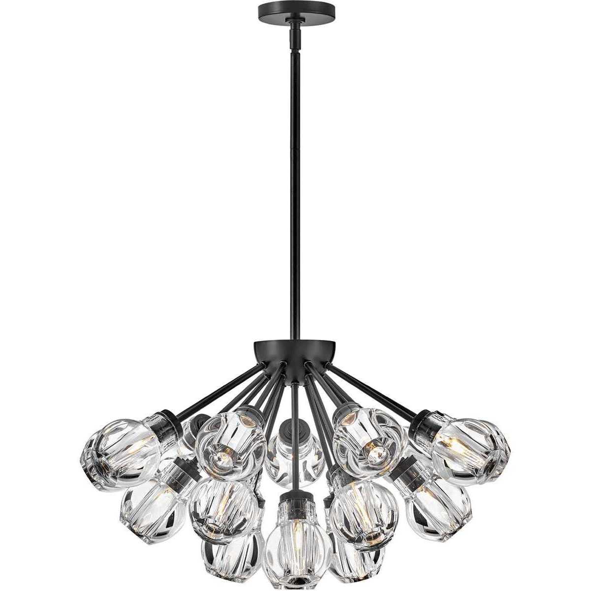 Elise LED 27.25 inch Black Chandelier Ceiling Light, Semi-Flush Mount
