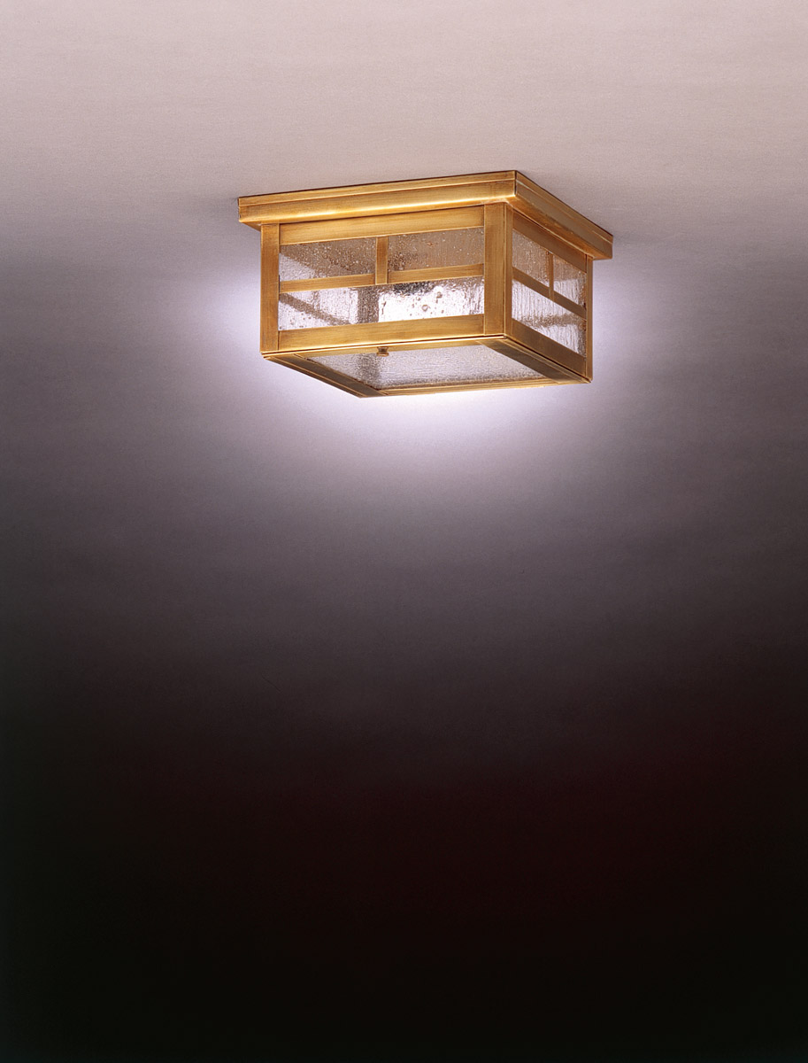 Hunter 1 Light 9 inch Dark Brass Flush Mount Ceiling Light in Clear Glass