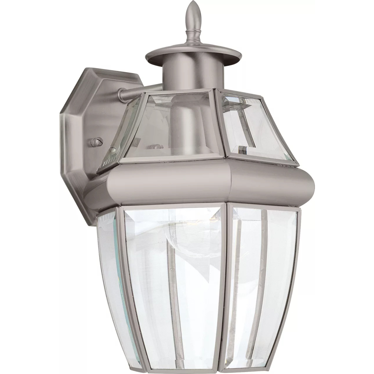 Lancaster 1 Light 12 inch Antique Brushed Nickel Outdoor Wall Lantern, Medium