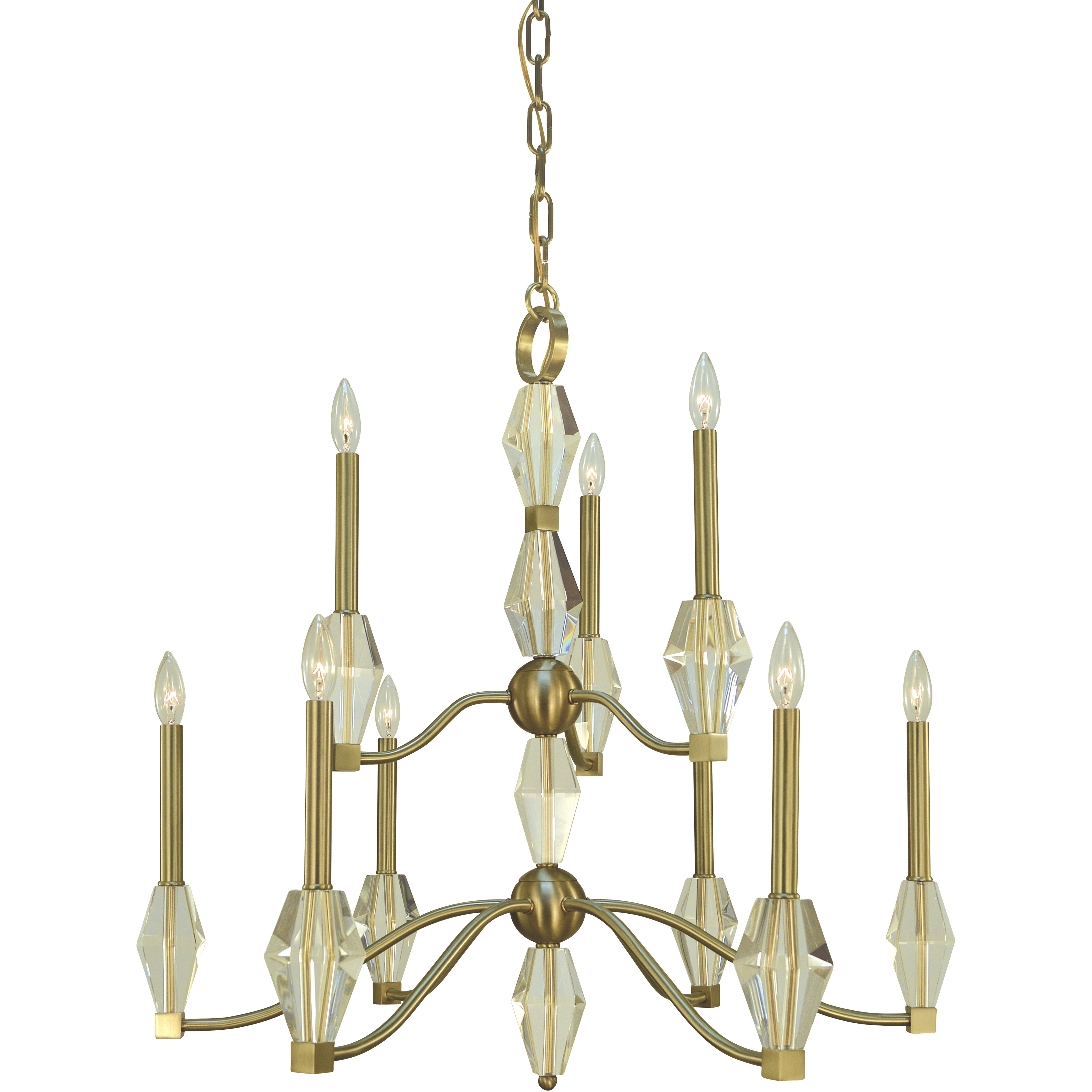 Vivian 9 Light 31 inch Brushed Brass Dining Chandelier Ceiling Light