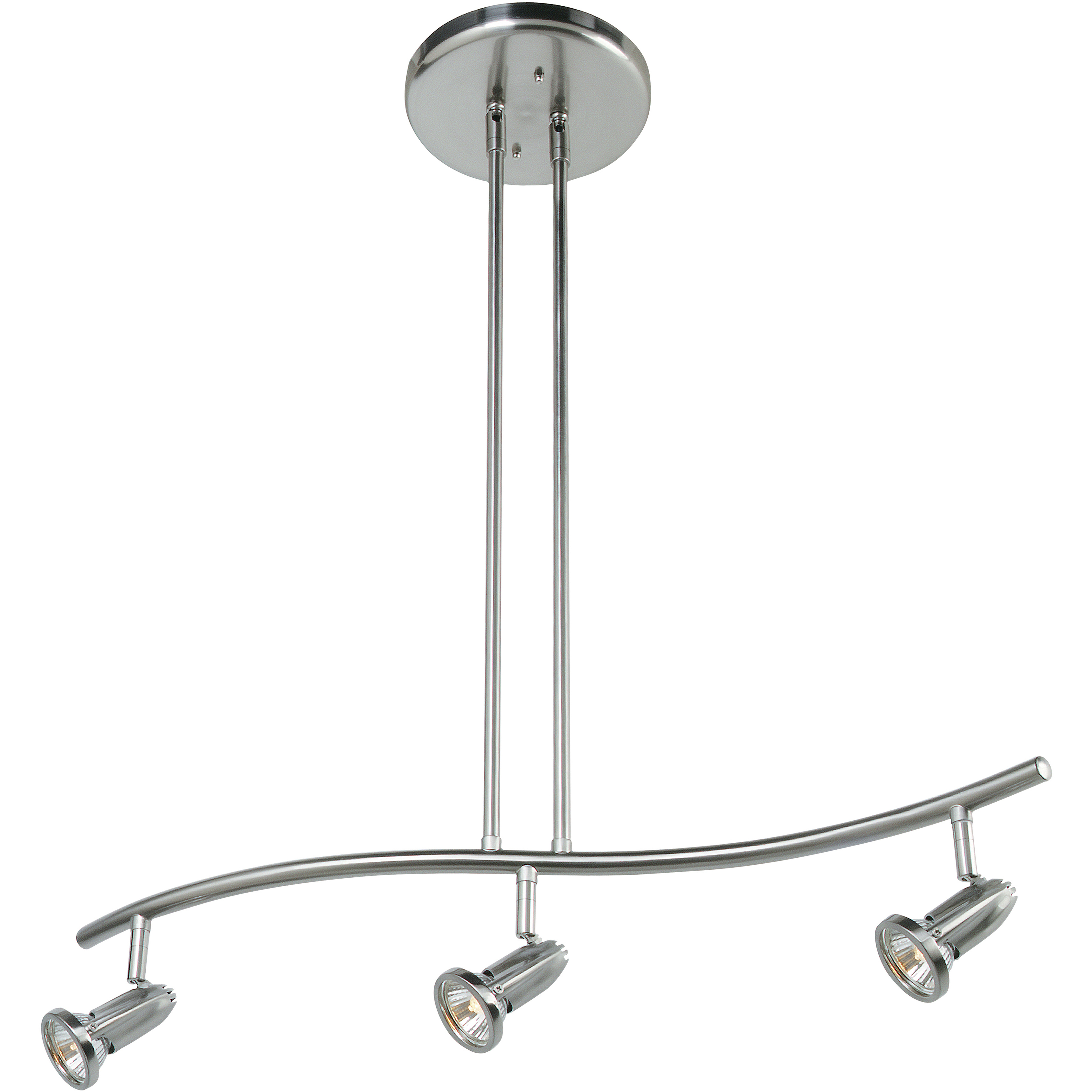 Cobra 3 Light 7.5 inch Brushed Steel Pendant Ceiling Light