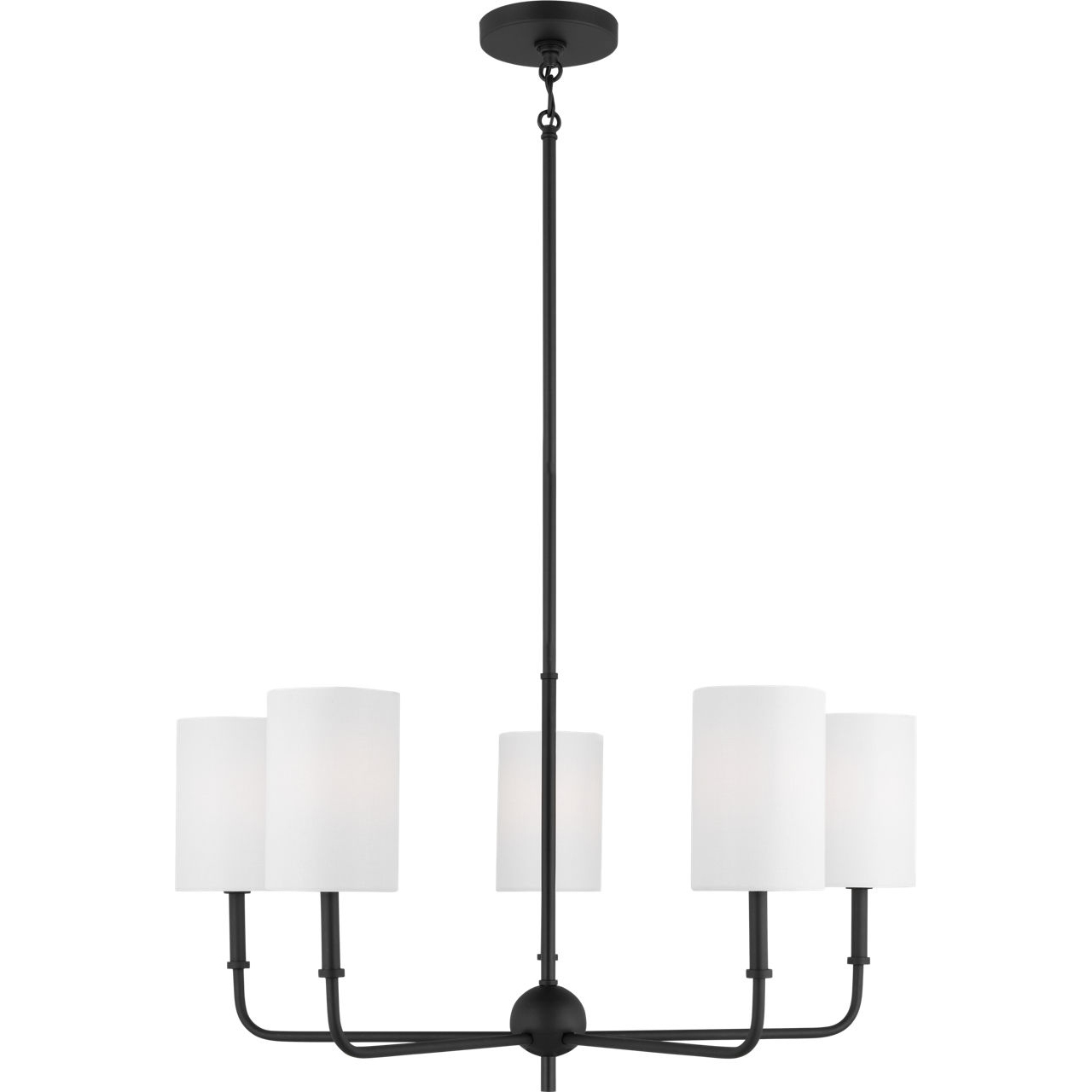 Foxdale 5 Light 26 inch Midnight Black Chandelier Ceiling Light