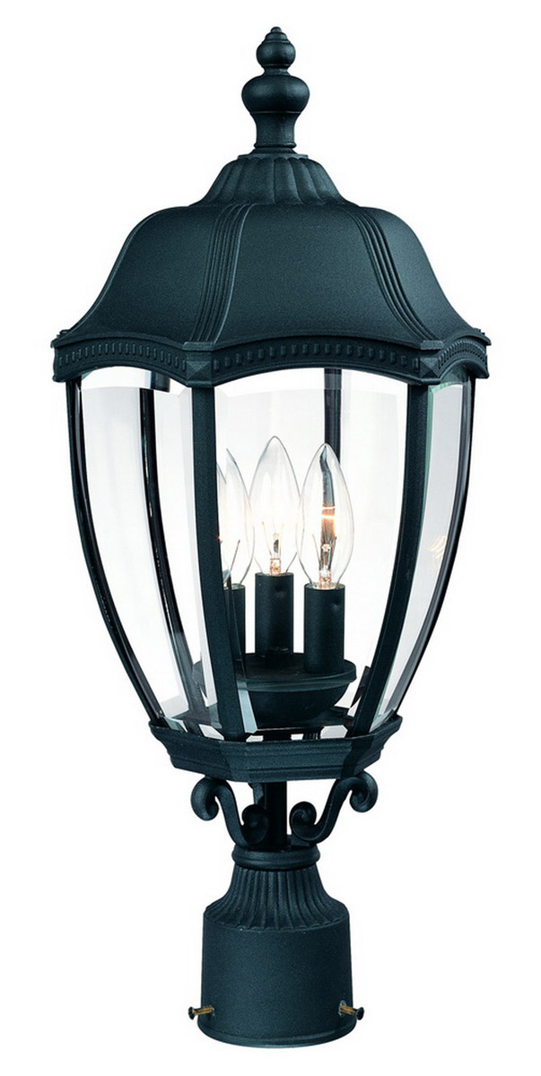 Roseville 3 Light 22 inch Black Exterior Post Lantern