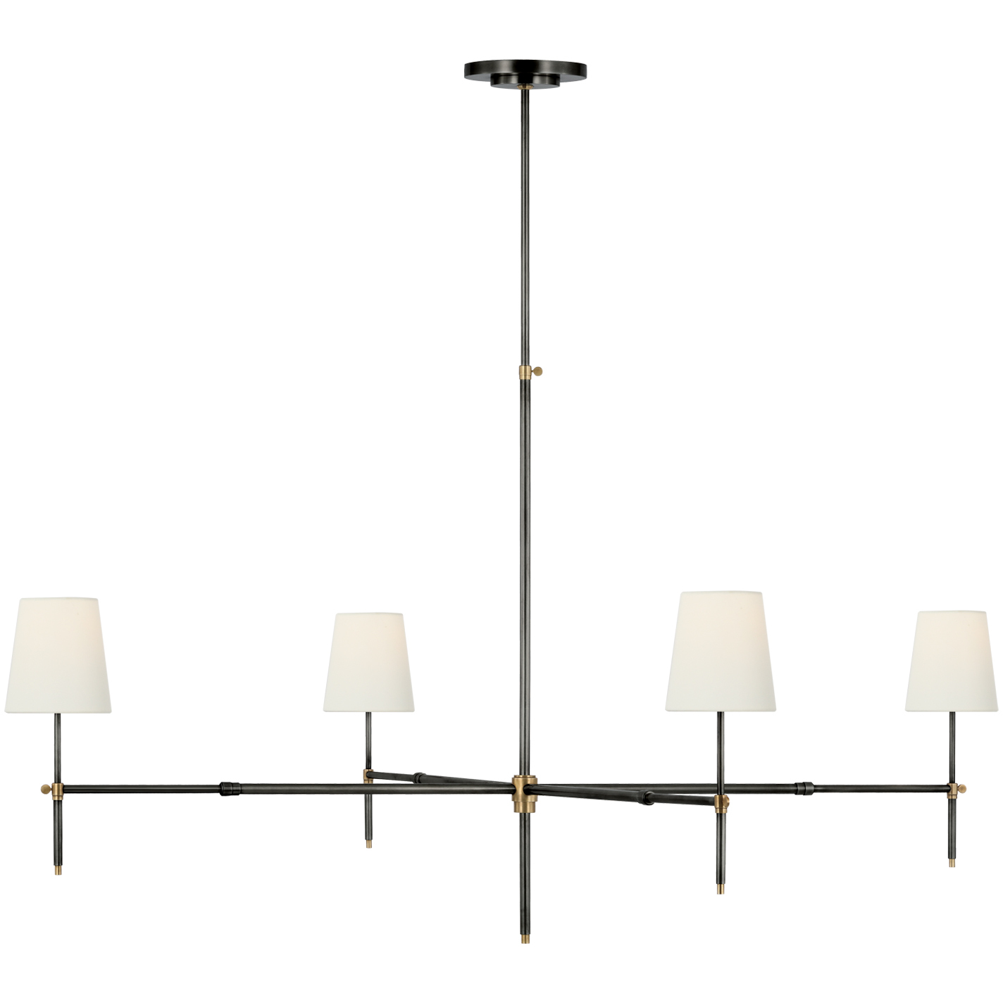 Thomas O'Brien Bryant LED 60 inch Bronze and Hand-Rubbed Antique Brass Chandelier Ceiling Light, Grande