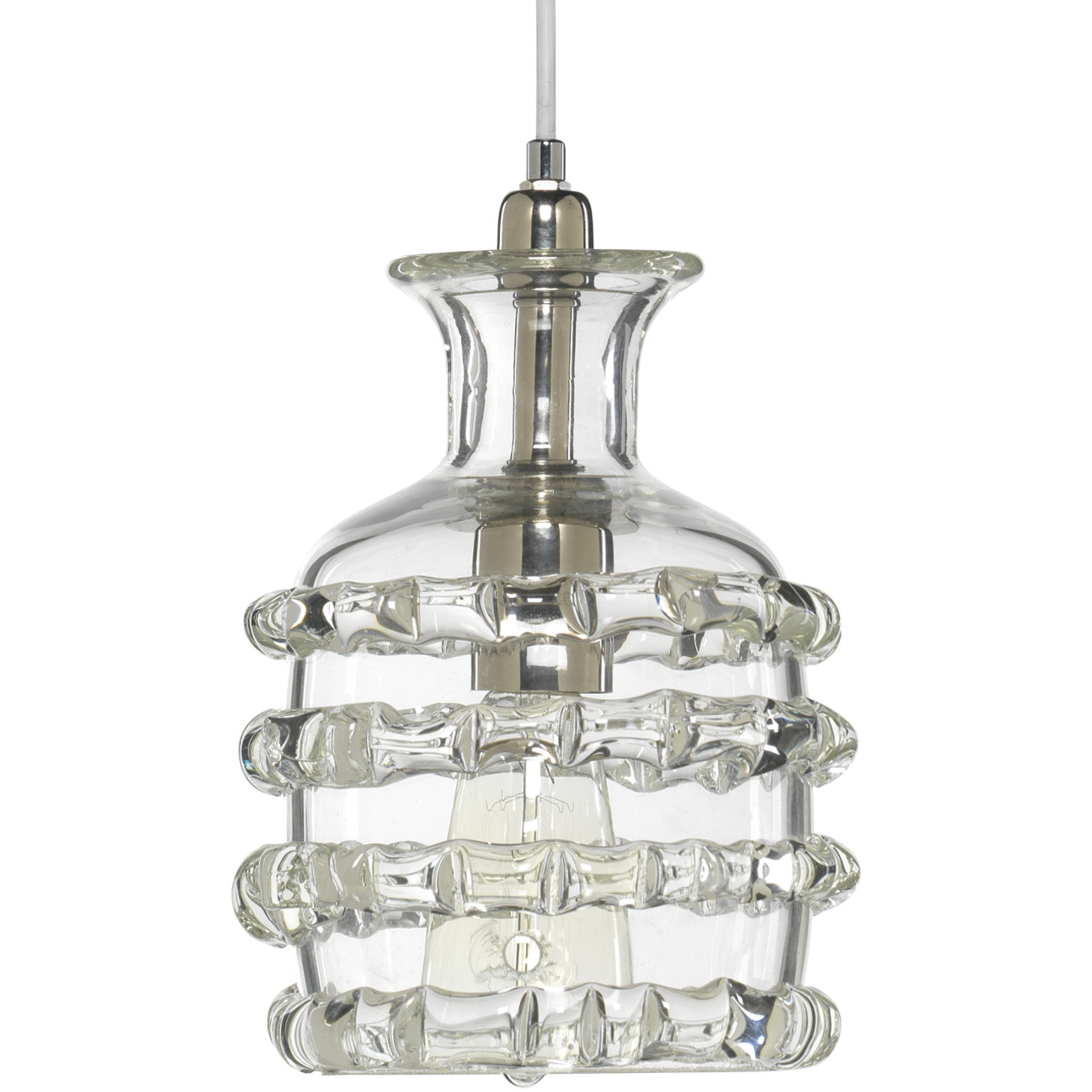 Ribbon 1 Light 7 inch Clear Glass Pendant Ceiling Light