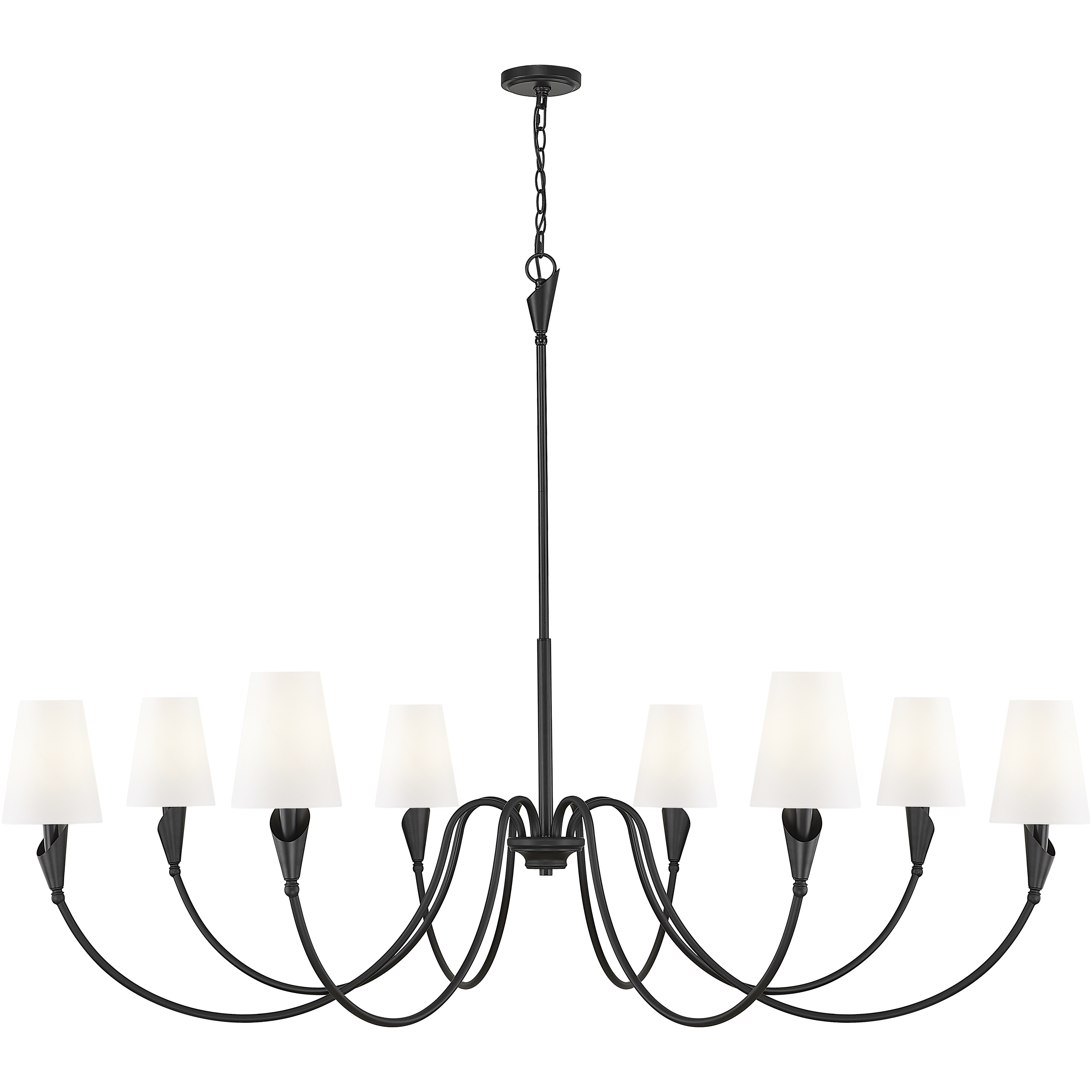 Claudelle 8 Light 65 inch Matte Black Chandelier Ceiling Light