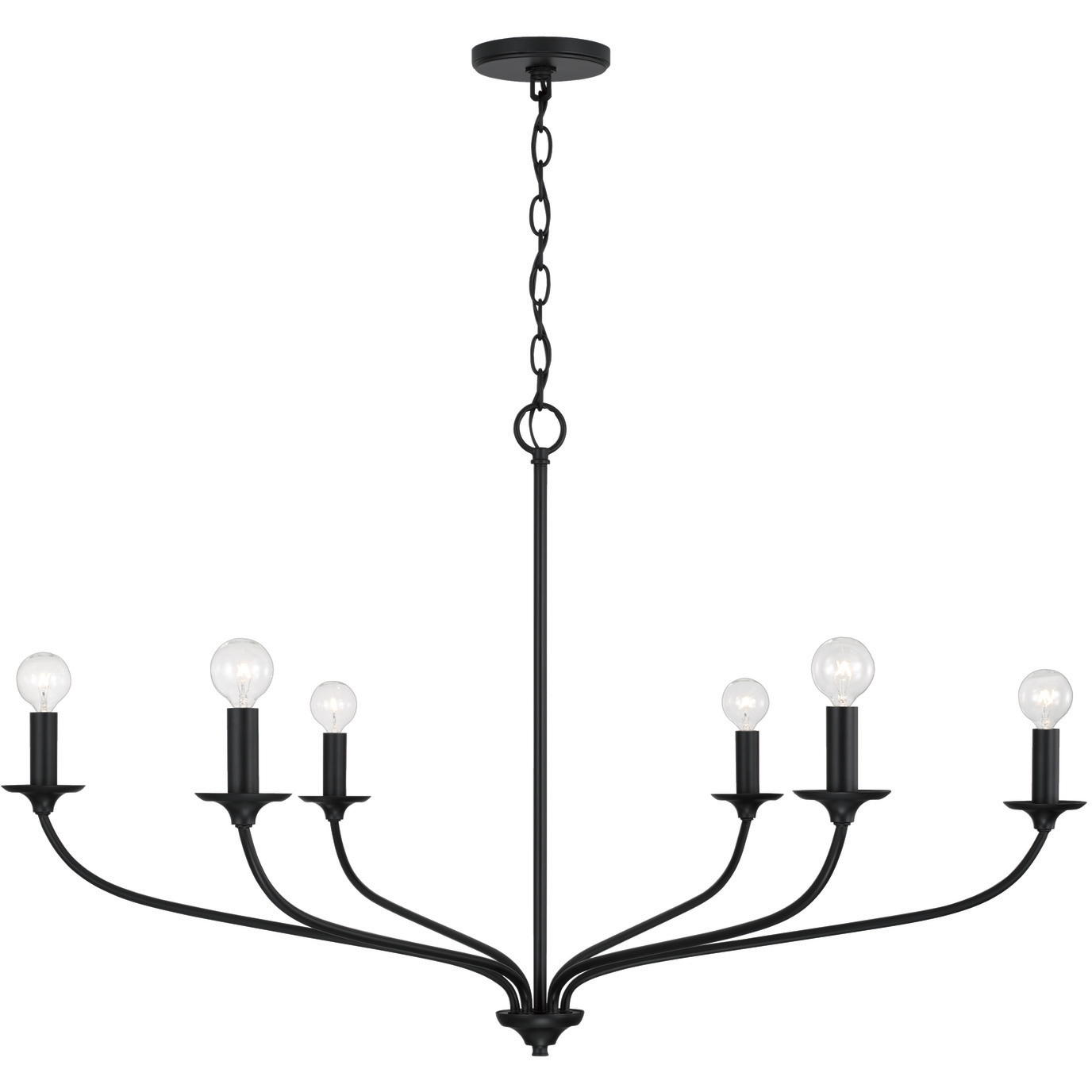 Dolan 6 Light 39.75 inch Matte Black Chandelier Ceiling Light
