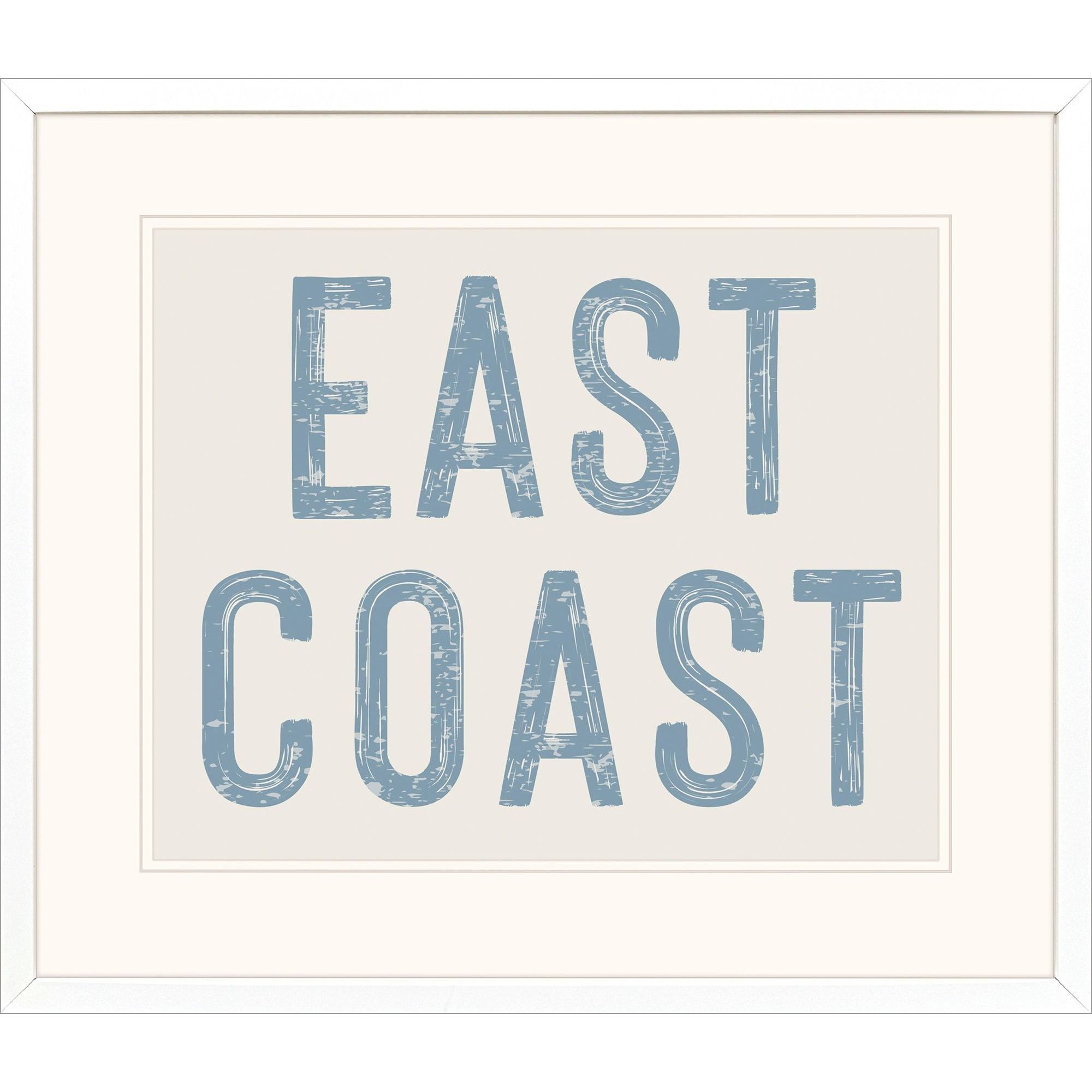 East Coast / Gulf Coast / West Coast Blue and Beige and White Framed Art, Propac