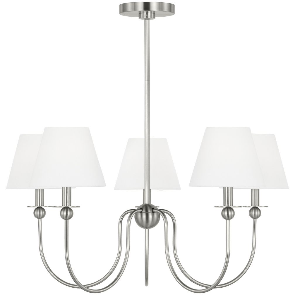 Drew & Jonathan Elsay 5 Light 29.75 inch Brushed Nickel Chandelier Ceiling Light, Medium