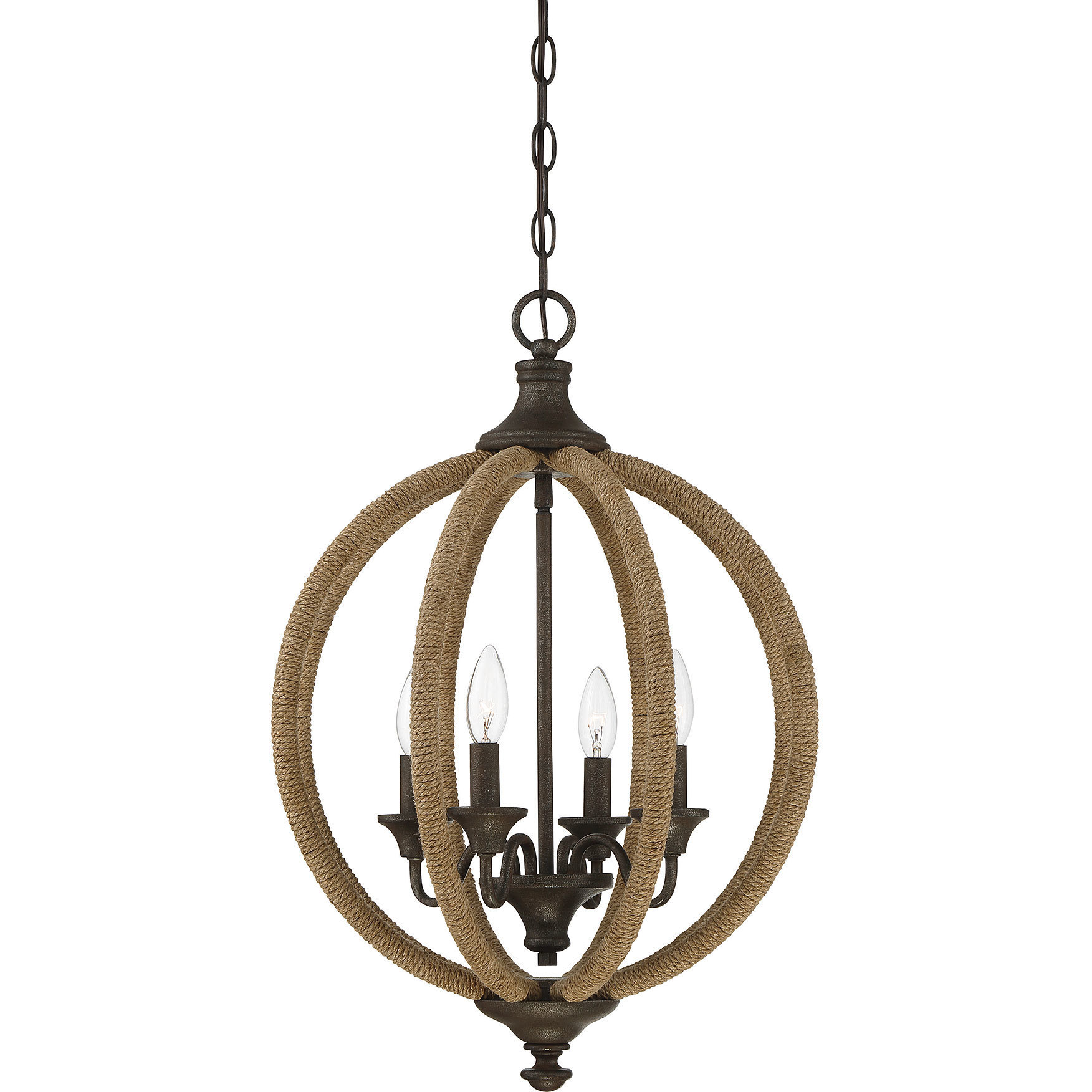 Findlay 4 Light 17 inch Artisan Rust Pendant Ceiling Light