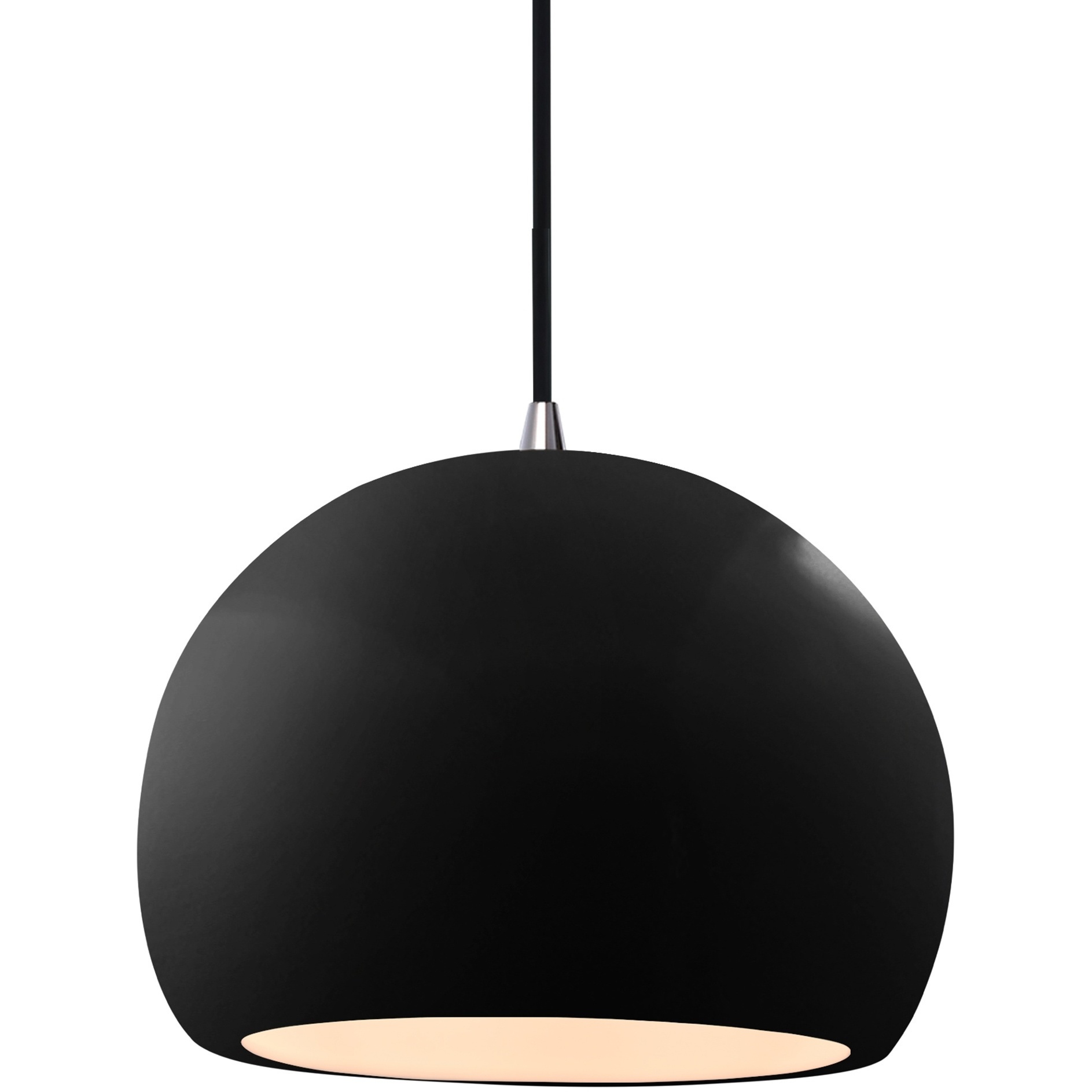 Radiance LED 10 inch Gloss Black and Matte White and Brushed Nickel Pendant Ceiling Light
