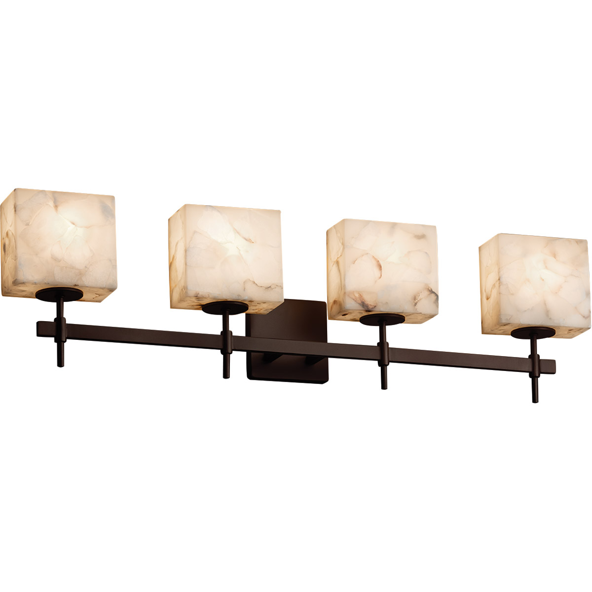 Alabaster Rocks Vanity Light Wall Light in Dark Bronze, Round Flared, Incandescent