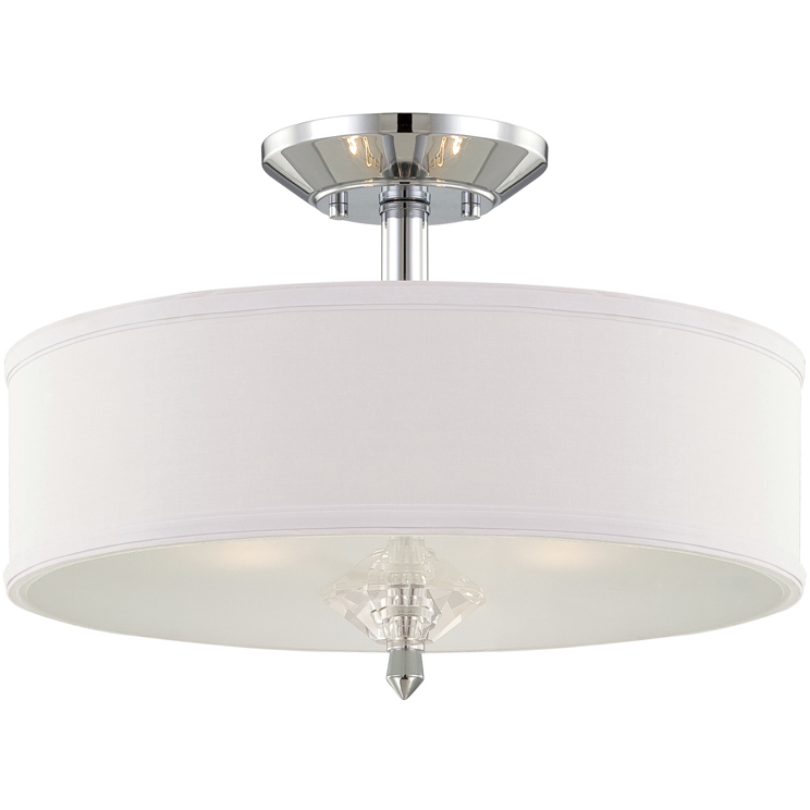 Palatial 3 Light 16 inch Chrome Semi-Flush Ceiling Light