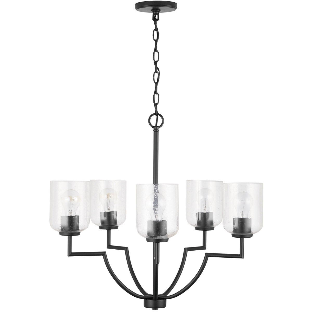 Carter 5 Light 26 inch Matte Black Chandelier Ceiling Light