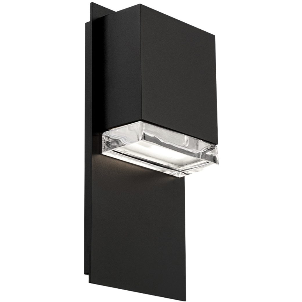 Draped 1 Light 12 inch Black Outdoor Wall Light in 2700K