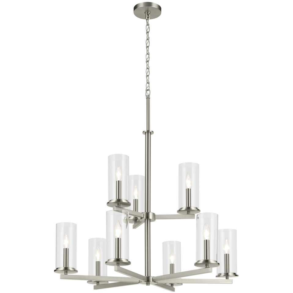 Crosby 9 Light Brushed Nickel Chandelier Ceiling Light