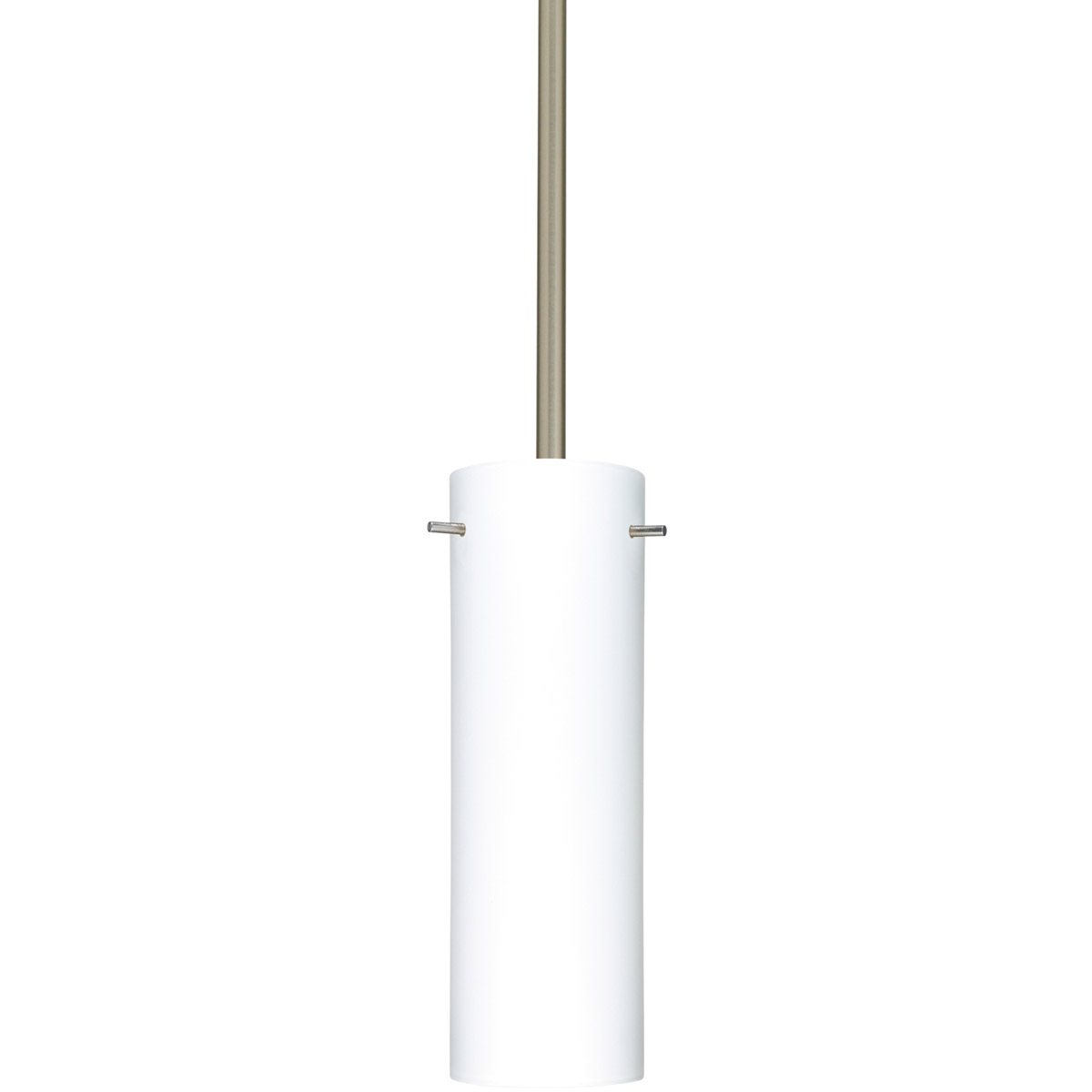 Copa LED Satin Nickel Stem Pendant Ceiling Light in Opal Matte Glass