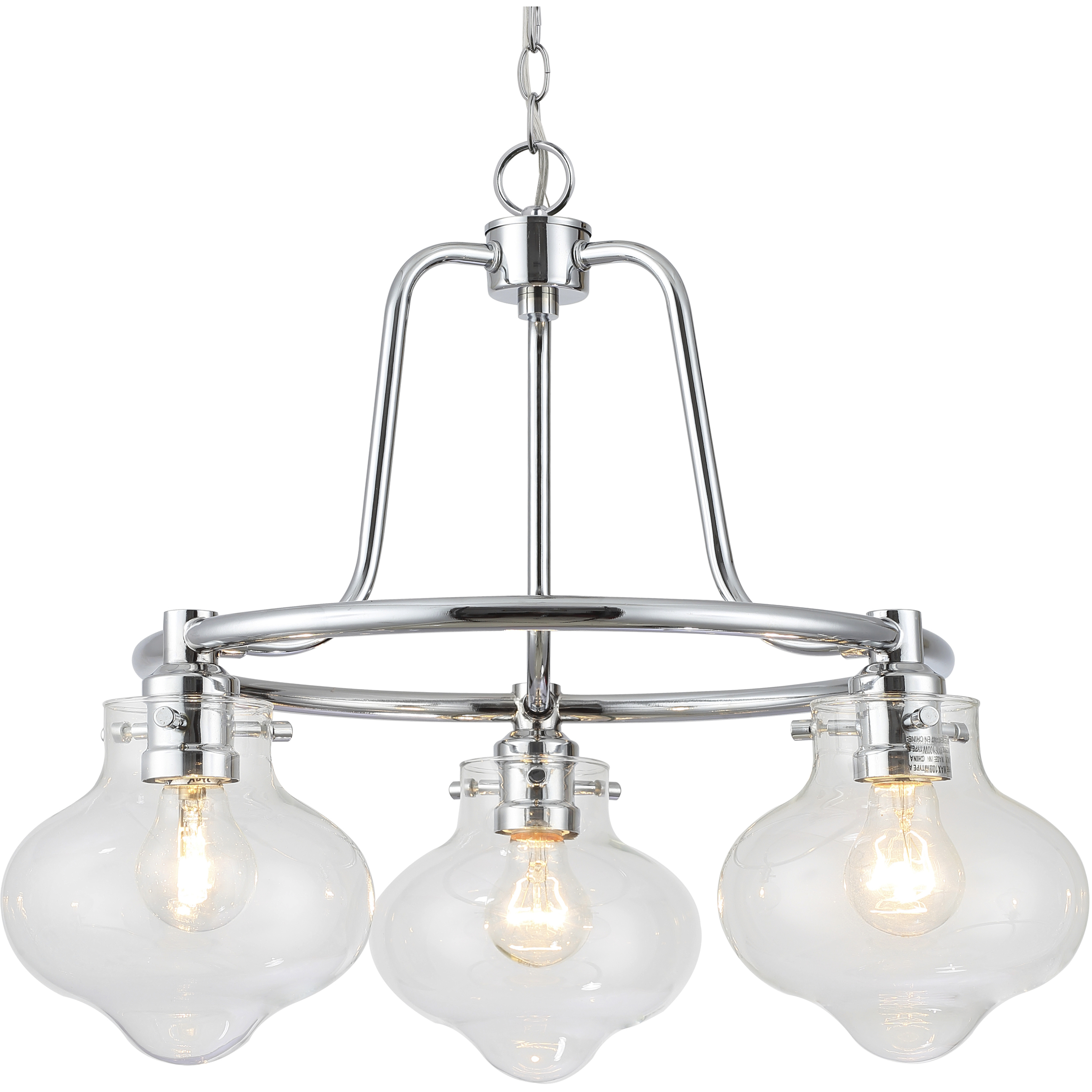 Cate 3 Light 21 inch Chrome Chandelier Ceiling Light