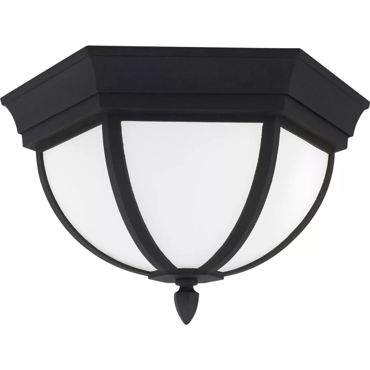Wynfield 2 Light 12.75 inch Black Outdoor Ceiling Flush Mount