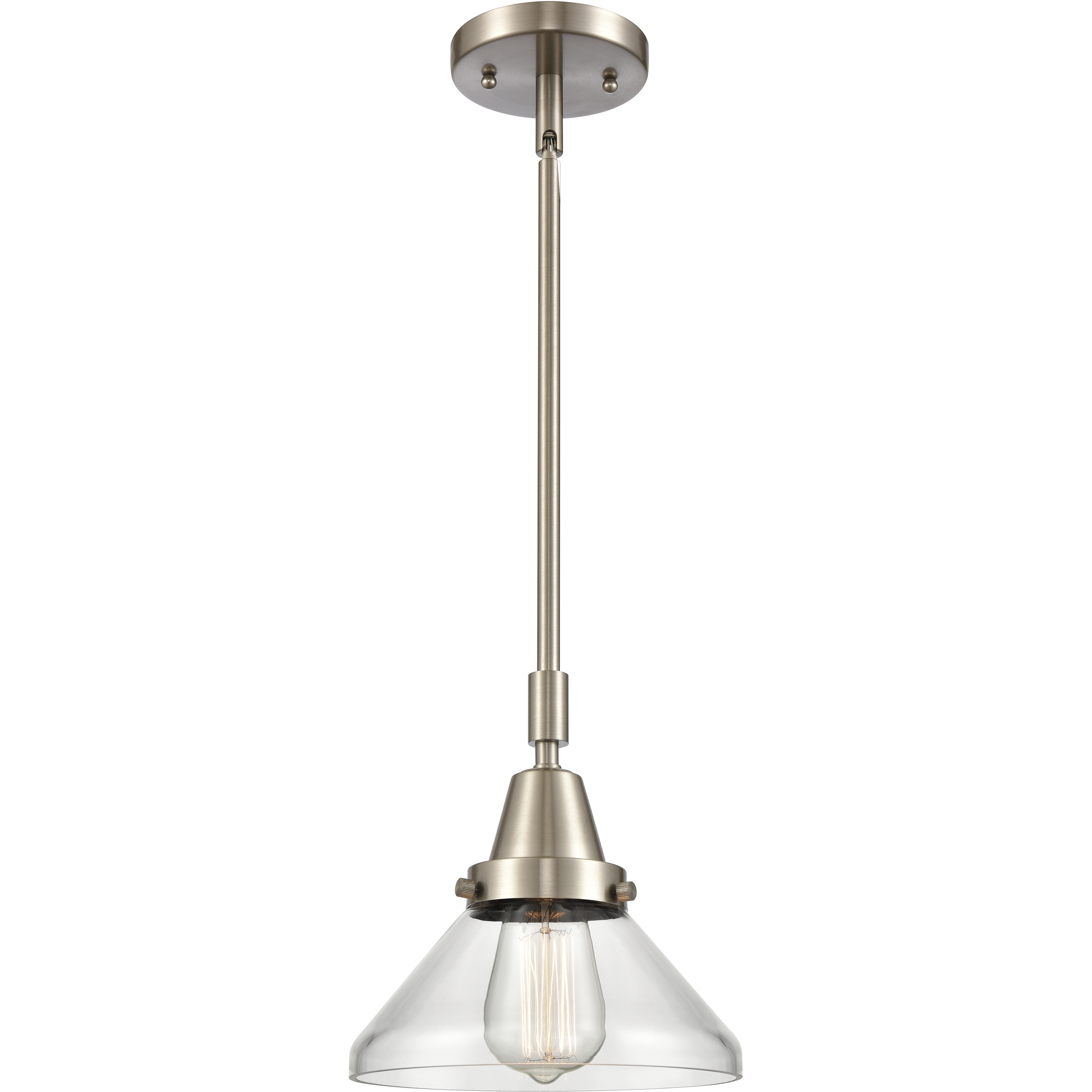 Franklin Restoration Caden LED 8 inch Brushed Satin Nickel Mini Pendant Ceiling Light in Clear Glass