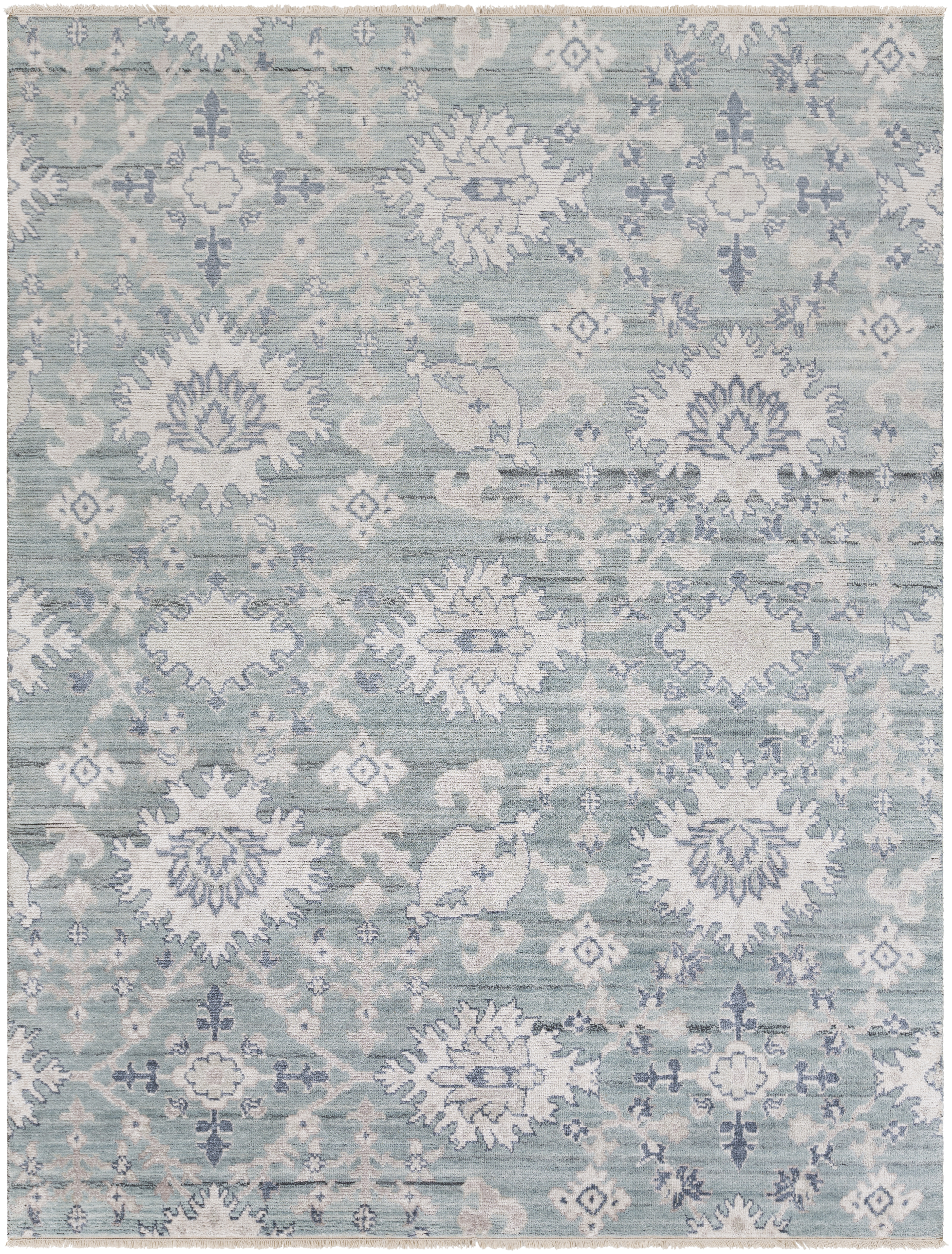 Kushal 144 X 106 inch Pale Blue Rug in 9 X 12, Rectangle