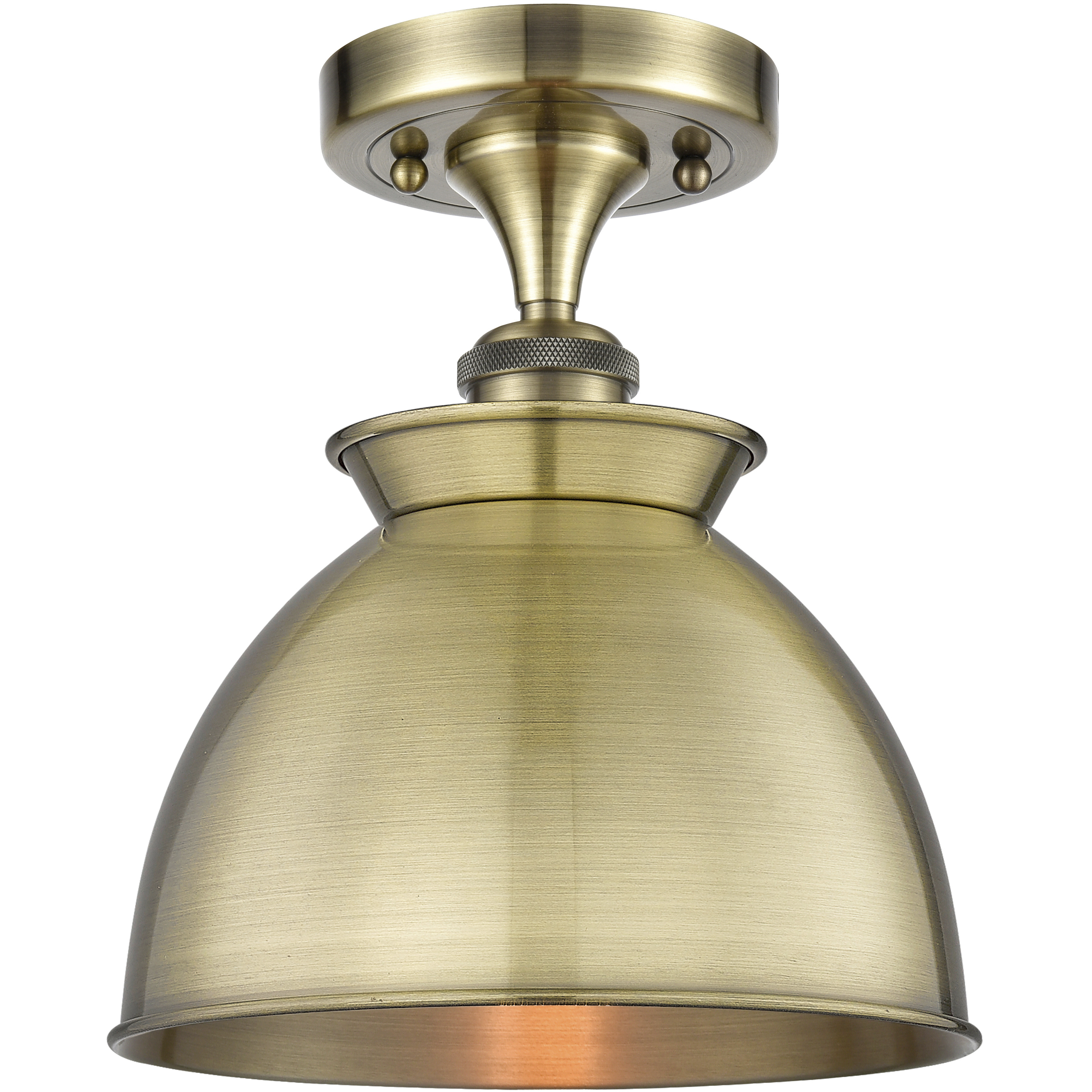 Adirondack 1 Light 8.5 inch Antique Brass Semi-Flush Mount Ceiling Light