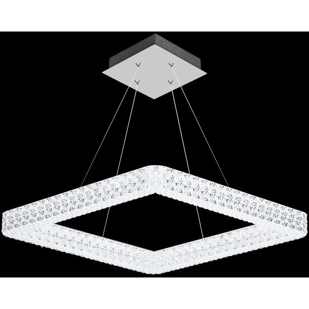Acrylic LED 22 inch Silver Chandelier Ceiling Light