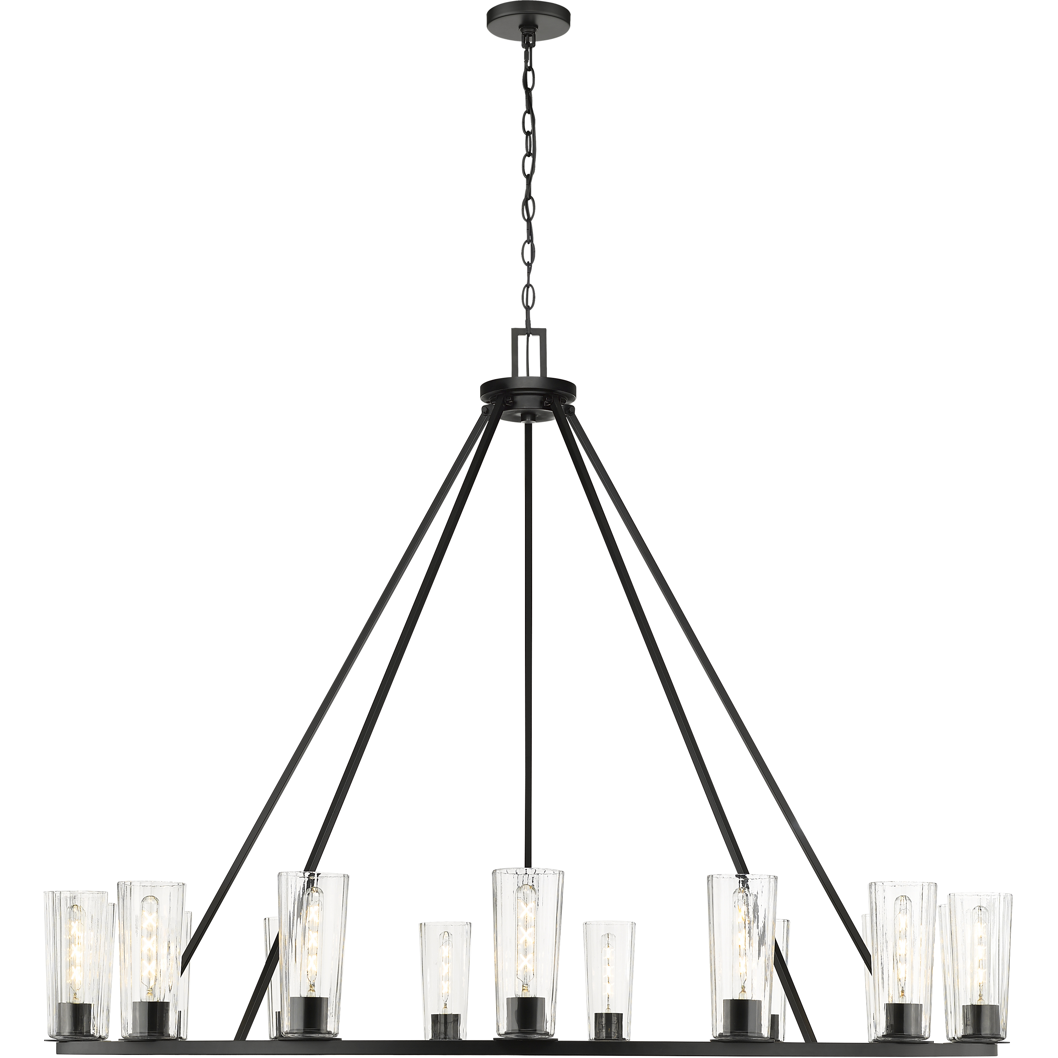 Titus 15 Light 62.5 inch Matte Black Chandelier Ceiling Light