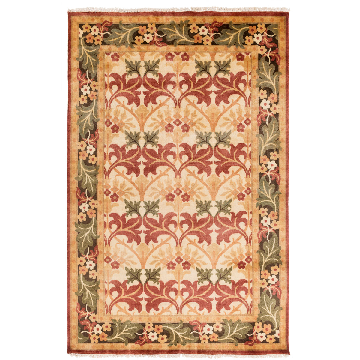Uncharted 96 X 60 inch Beige, Dark Brown, Dark Red, Peach Rug
