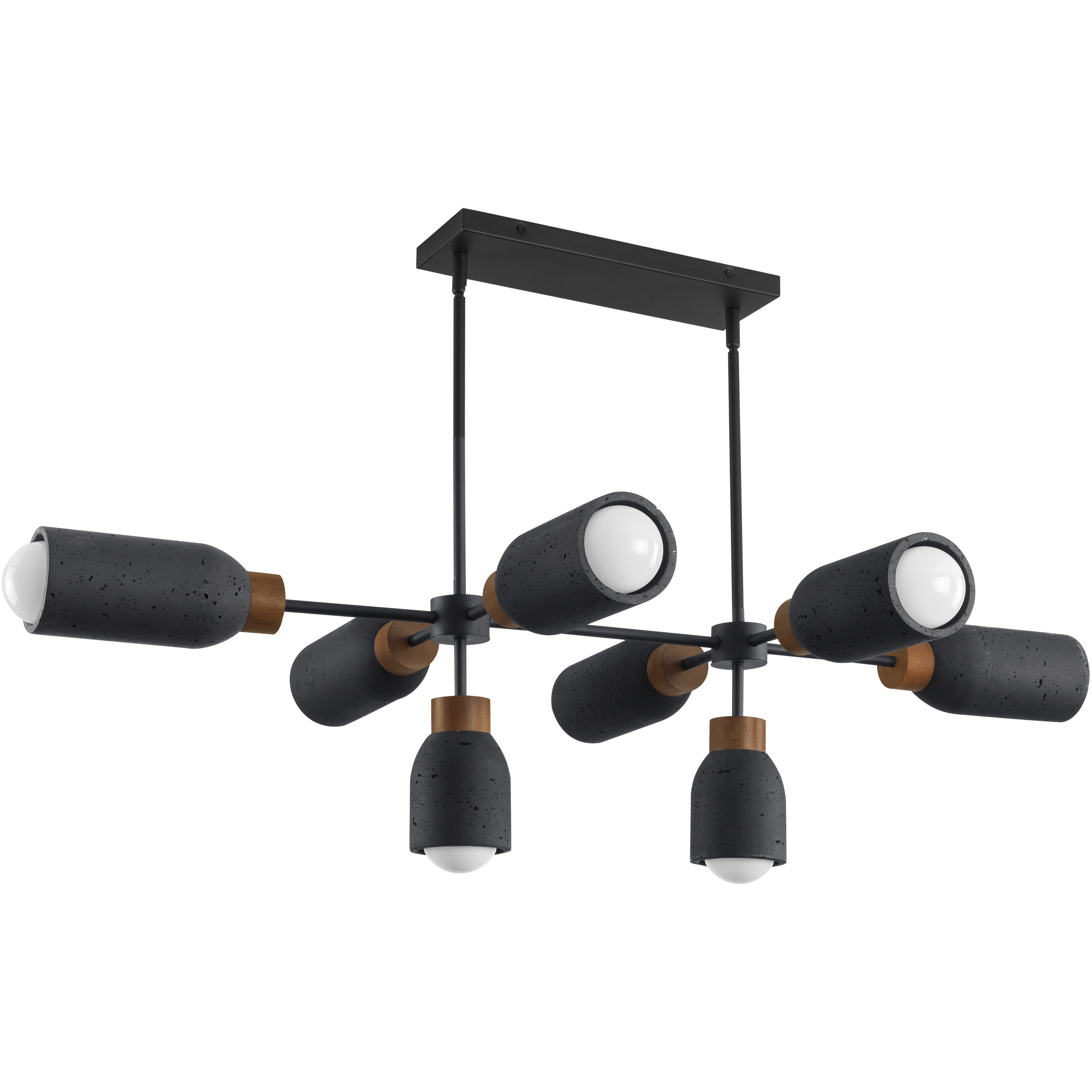 Pompeii 8 Light 49.5 inch Lava and Black Linear Pendant Ceiling Light