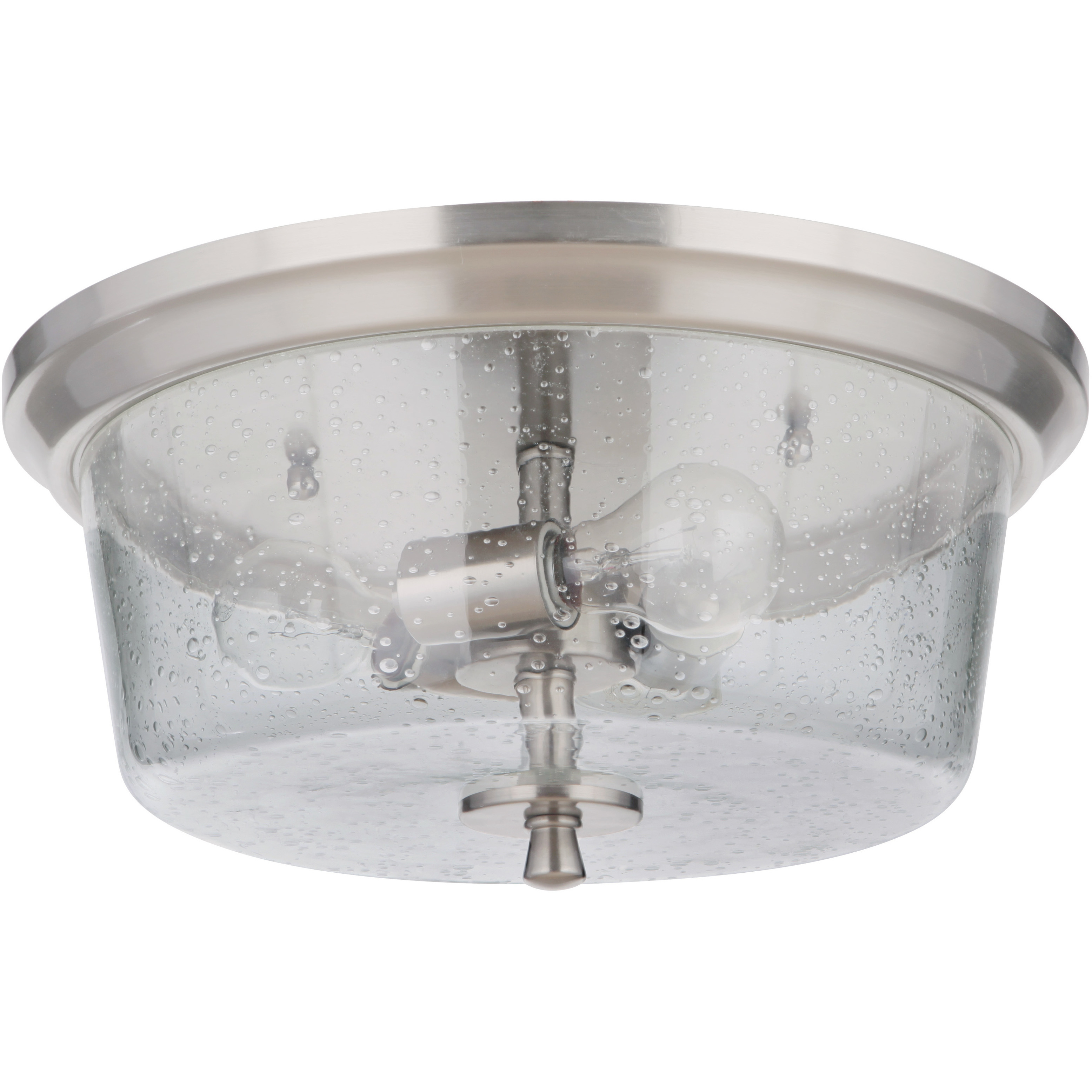 Neighborhood Tyler 3 Light 15 inch Brushed Polished Nickel Flushmount Ceiling Light in Clear Seeded, Neighborhood Collection