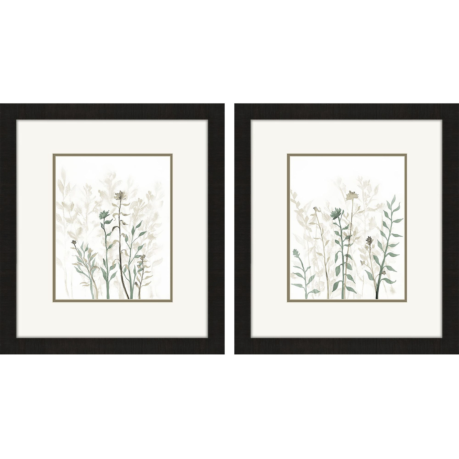 Branch Silhouette Green and Brown and Beige and Neutral Framed Art, Propac