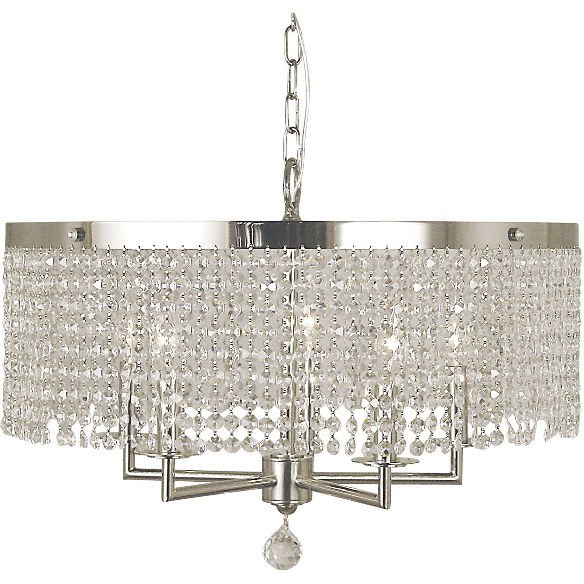 Princessa 5 Light 22 inch Polished Silver Dining Chandelier Ceiling Light